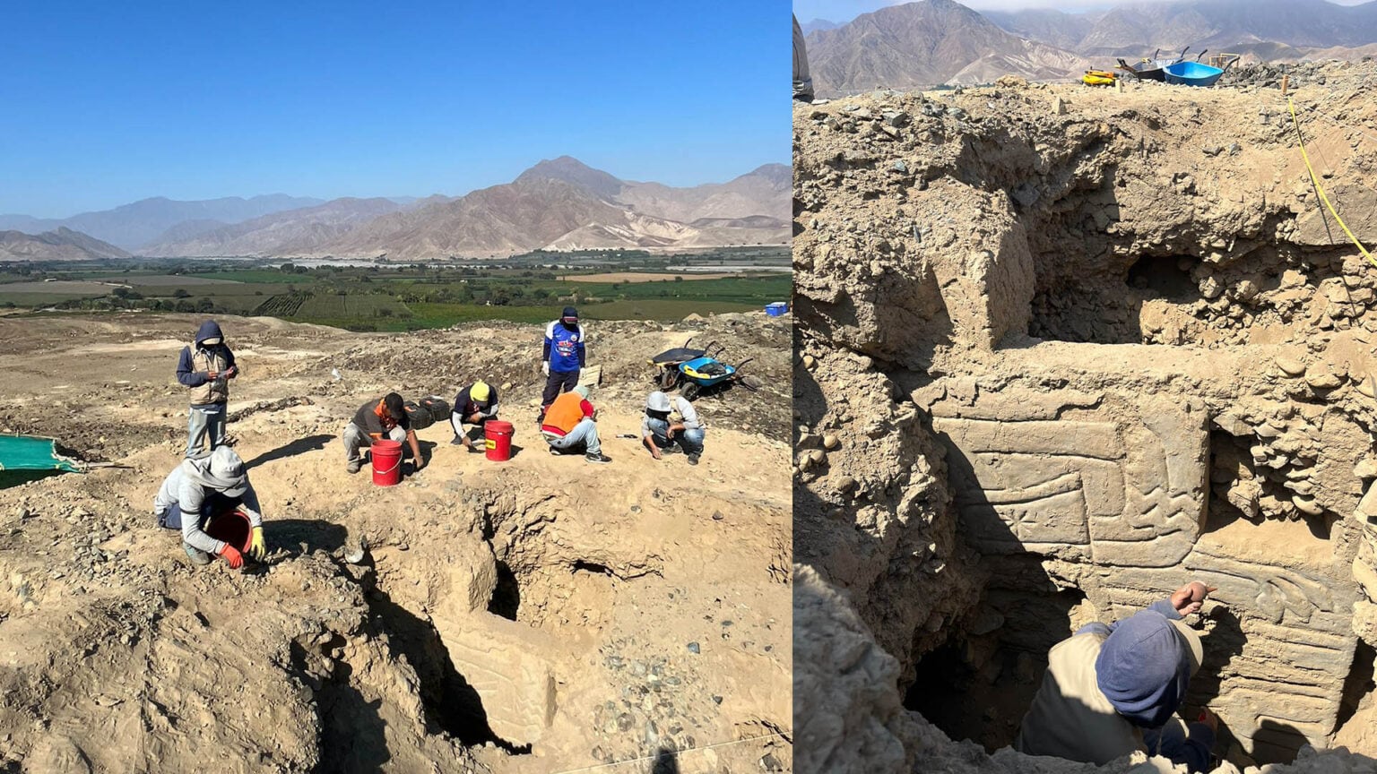 Imágenes de la exploración del equipo de Pontificia Universidad Católica del Perú en Huaca Yolanda.