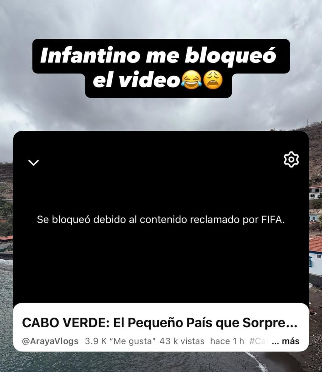Araya Vlogs mostró la notificación que recibió por un reclamo de contenido realizado por la FIFA.