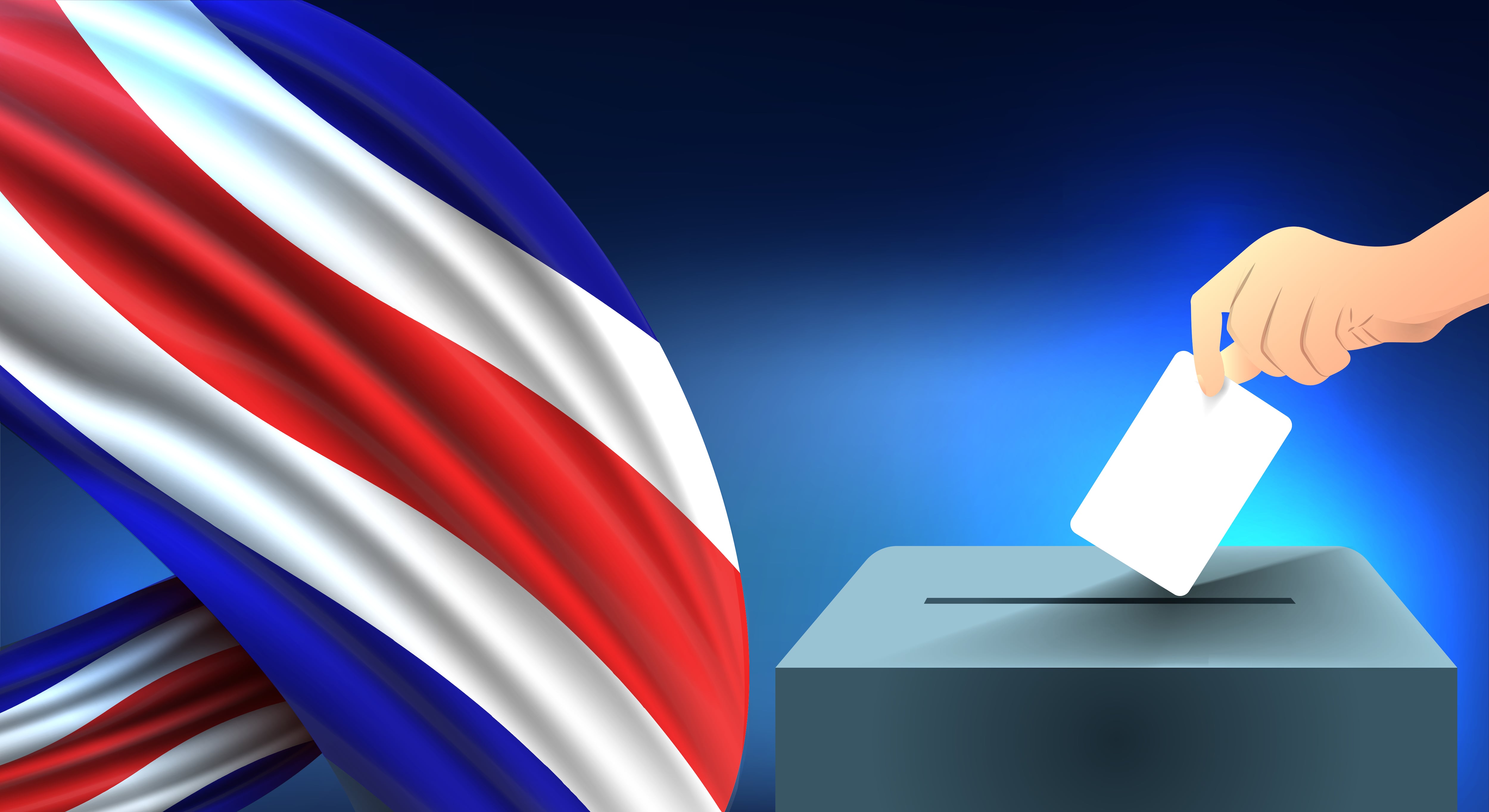 Voto en Costa Rica, bandera de Costa Rica, elecciones, urnas, ir a las urnas, votantes, electores, elecciones, votación, sufragio