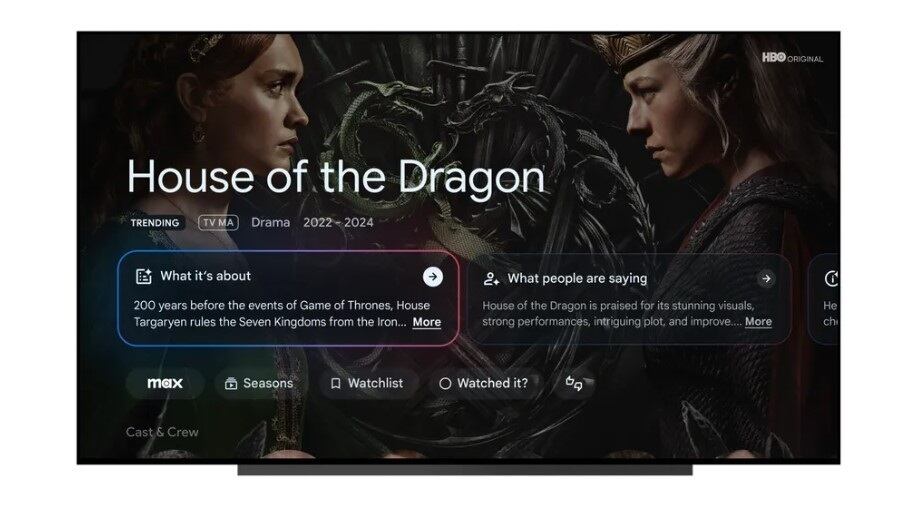 Google TV lanza actualizaciones que incluyen inteligencia artificial, control del hogar inteligente y más opciones de entretenimiento.