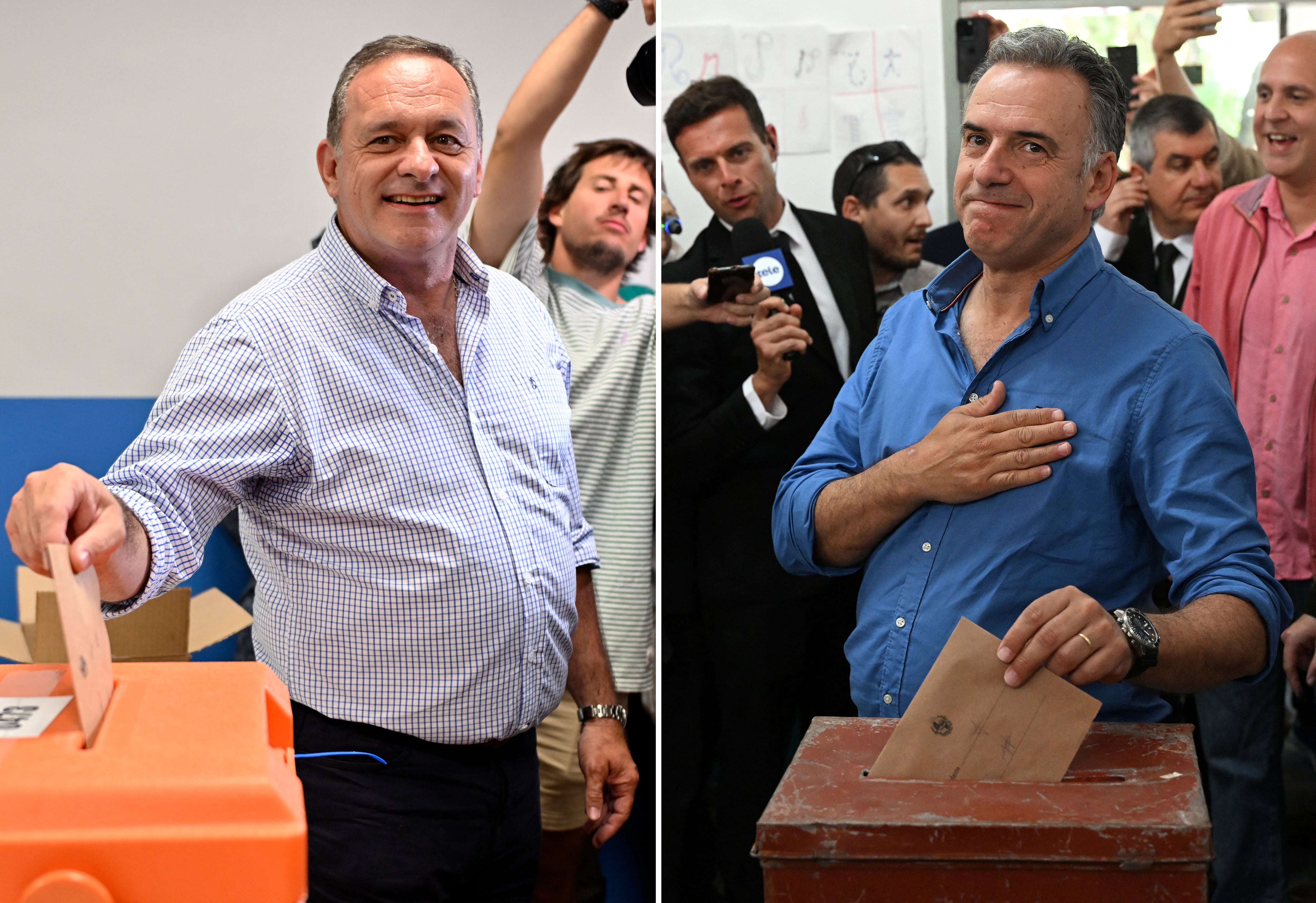 Álvaro Delgado y Yamandú Orsi, candidatos presidenciales de Uruguay, emitieron su voto el 27 de octubre de 2024 durante las elecciones. Delgado representa al Partido Nacional, mientras Orsi es el candidato del Frente Amplio. Ambos se preparan para un balotaje tras una reñida primera vuelta en la democracia más estable de América del Sur.