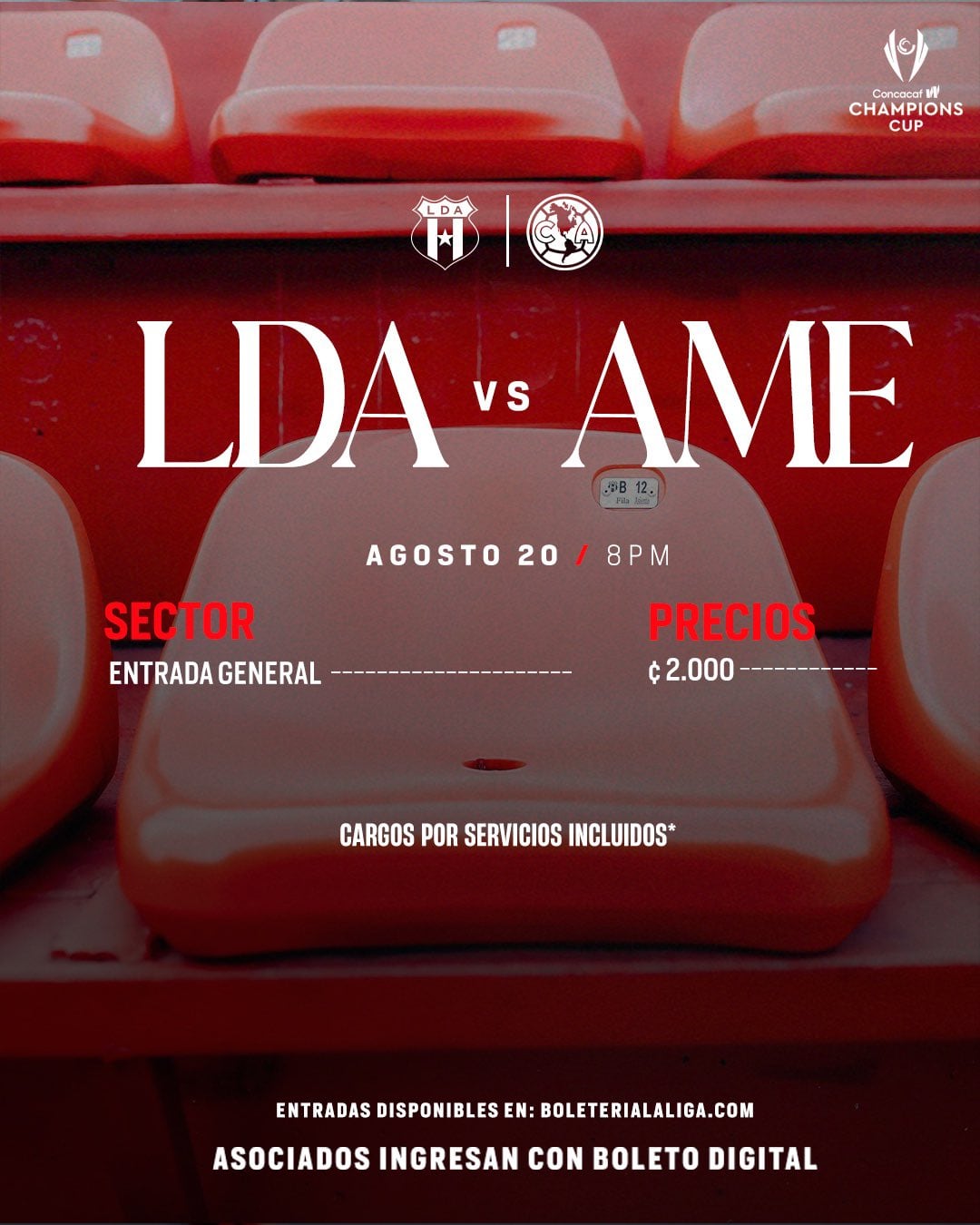 Liga Deportiva Alajuelense fijó precios accesibles para el partido contra América, en la Copa de Campeones W de Concacaf.