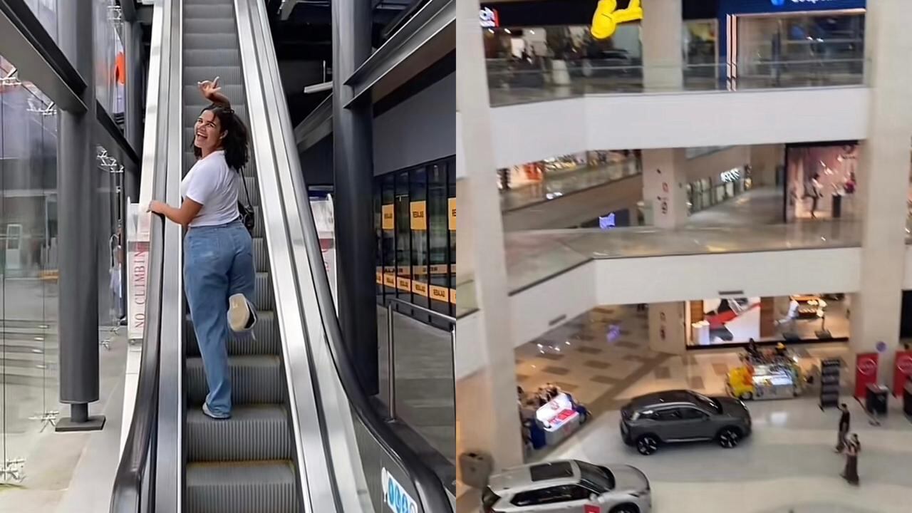 Una cubana se emocionó al conocer un centro comercial en Costa Rica