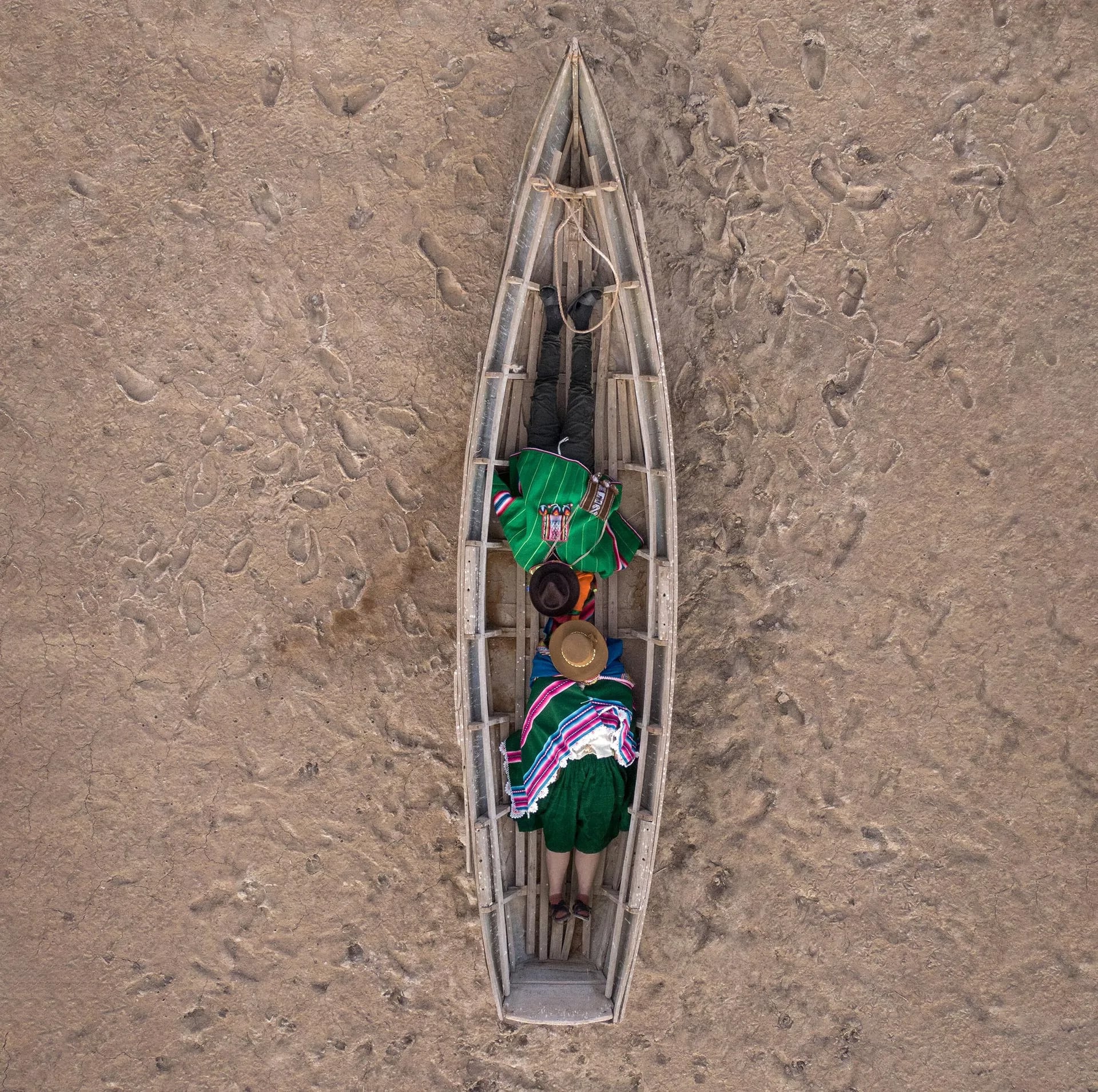 Imagen del colectivo boliviano Espacio Agua exhibida en el Archivo Nacional en 'E-CO2'.