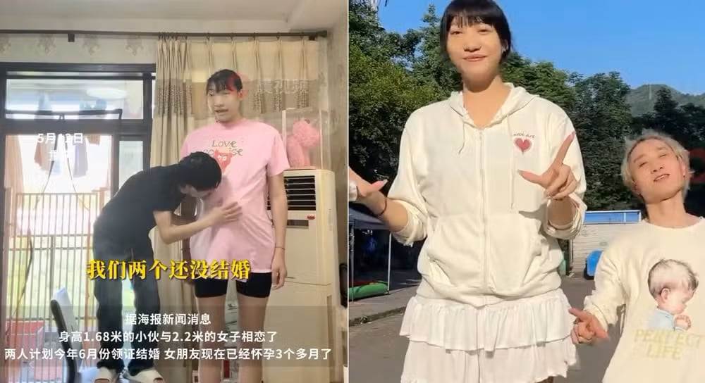 Una mujer de 2,20 m y su pareja de 1,68 m serán padres. Su historia conmovió y causó furor en redes sociales.