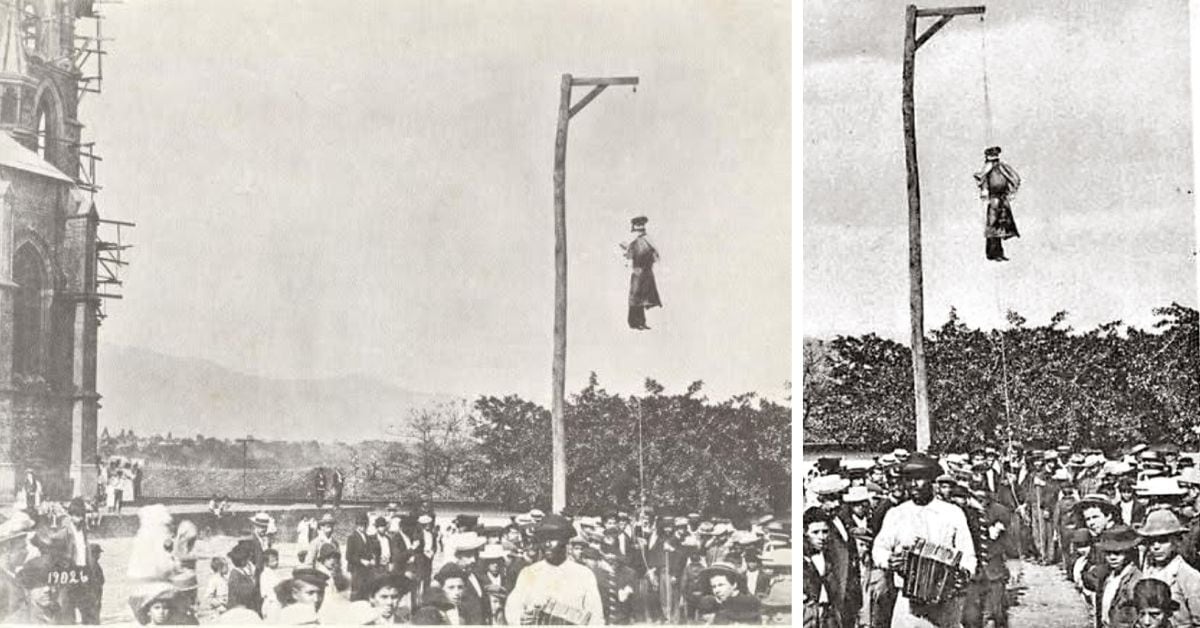 Quema de Judas 1898. Frente a la iglesia La Merced.