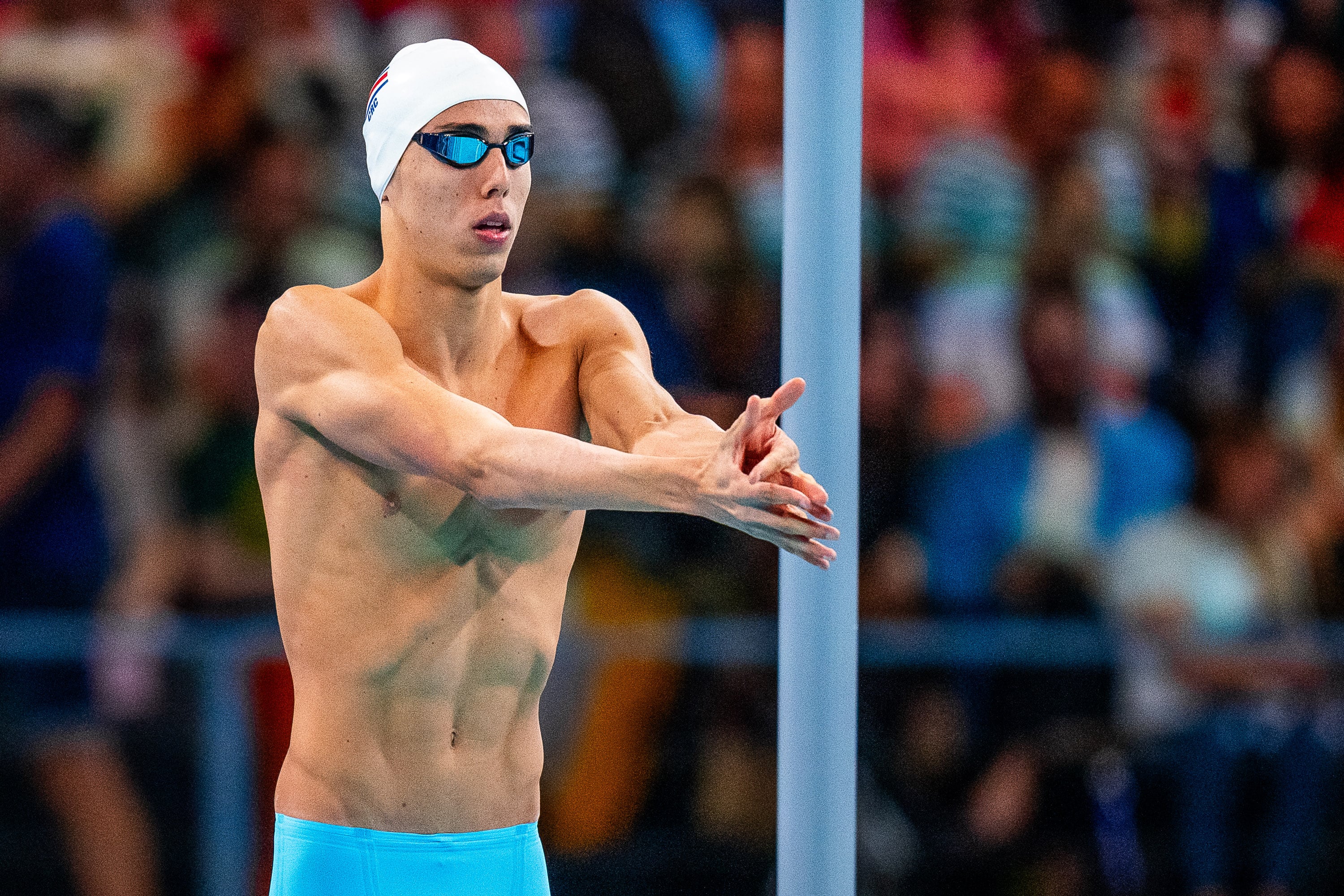 27 de Julio 2024.
Paris, Francia.
Alberto Vega de Costa RIca compite en los 400m libres de la natación en el centro acuático Paris La Defense Arena, por los Juegos Olimpicos Paris 2024.
Foto: Oscar Muñoz Badilla @fotografiadeportiva / Panam Sports by Xpress Media