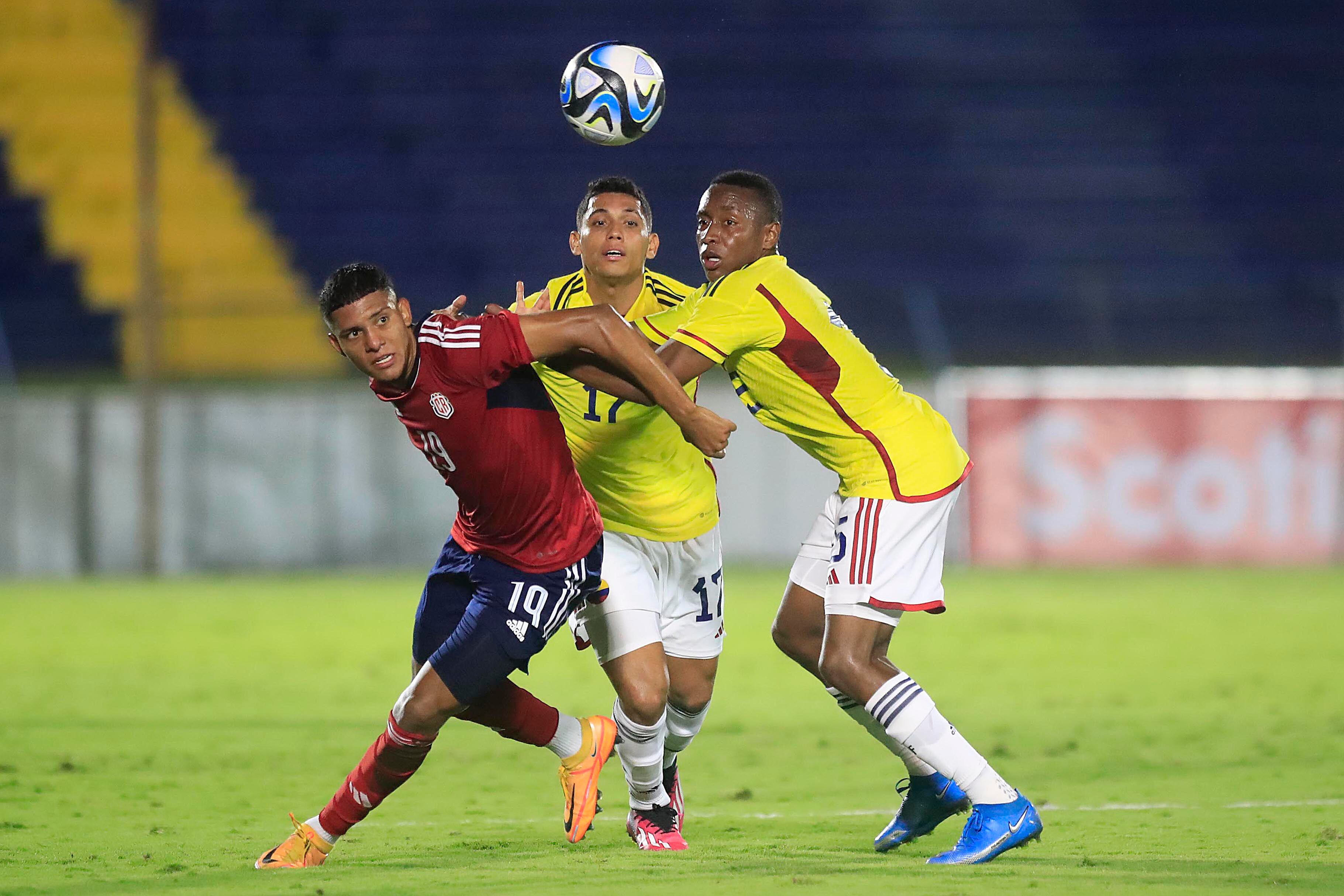 17/10/2023 Estadio Fello Meza, Cartago. La Selección Nacional Sub-23 enfrentó este martes por la tarde a su similar de Colombia, en el segundo encuentro de fogueo entre ambas selecciones en suelo tico.