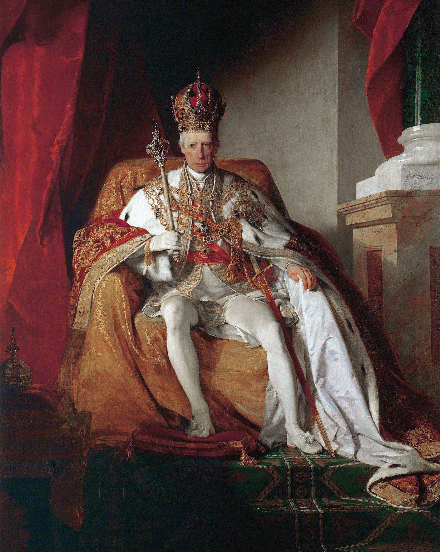 Francisco II, último emperador del Sacro Imperio Romano Germánico, en un retrato de Friedrich von Amerling.