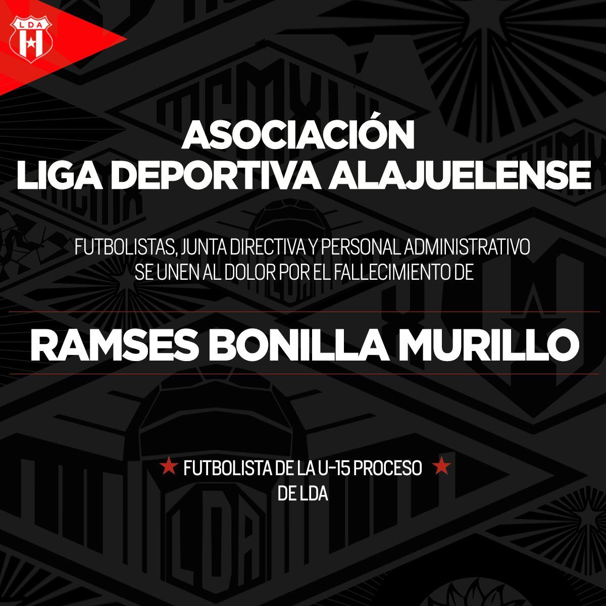 Alajuelense lamentó el fallecimiento de uno de sus cachorros. Facebook LDA.