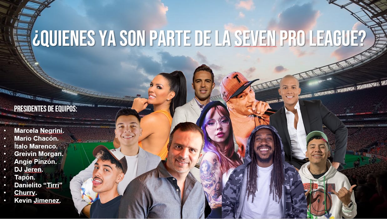 Influencers y personajes de la farándula son los presidentes de los diez equipos de la Seven Pro League.