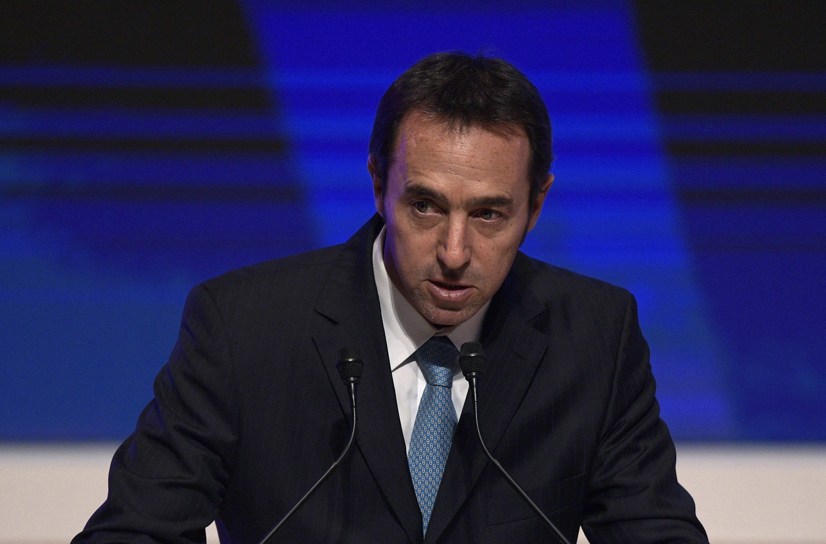 The CEO of MercadoLibre Argentina, Marcos Galperin, delivers a speech during the Business Forum of the 11th Ministerial Conference of the World Trade Organization (WTO) in Buenos Aires, on December 12, 2017. (Photo by Juan MABROMATA / AFP)