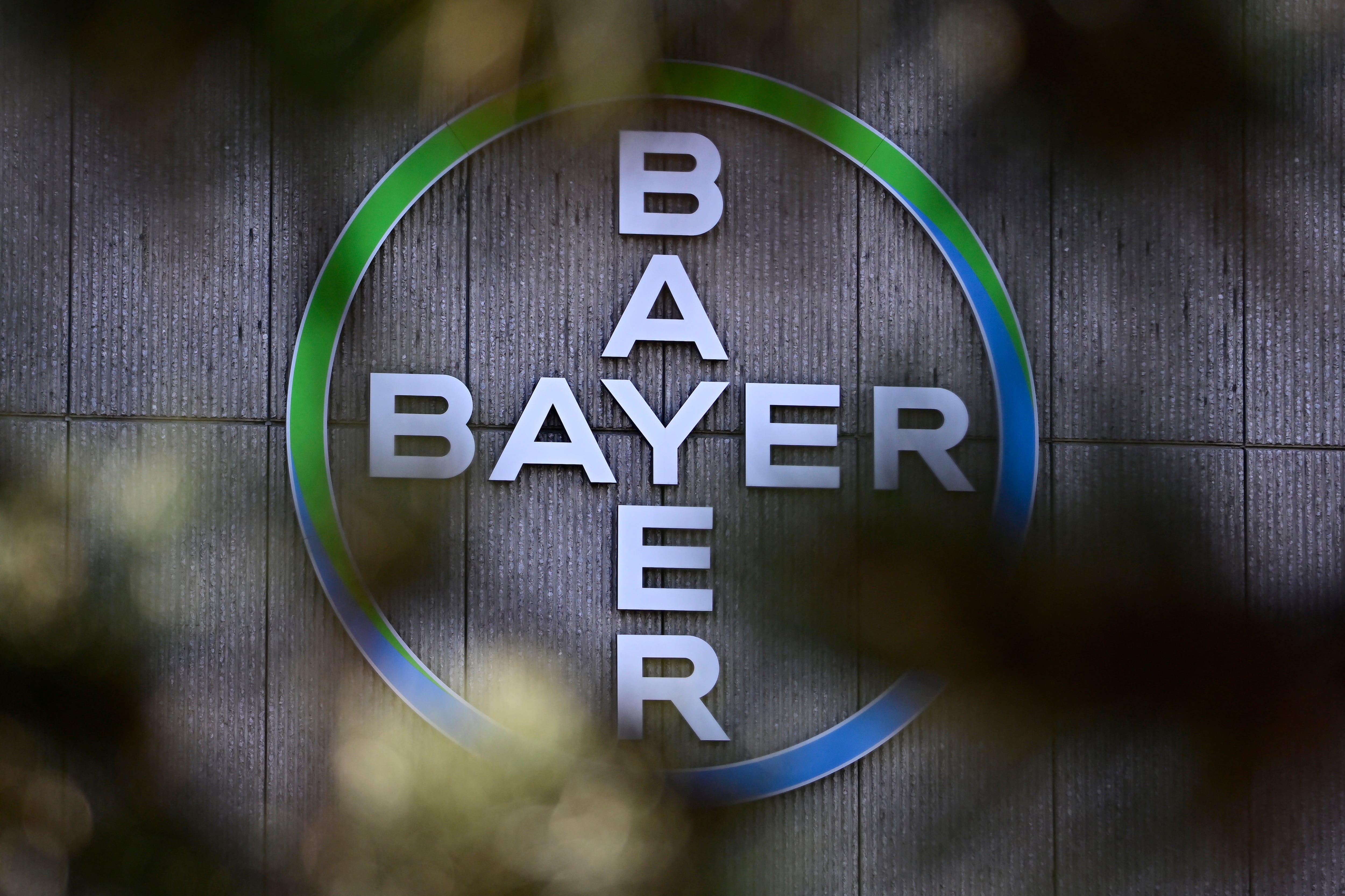 El logotipo de la empresa química alemana Bayer aparece en las instalaciones de la compañía en Berlín, el 4 de marzo de 2026. La empresa presentó su informe anual. (Foto: Tobias Schwarz / AFP).