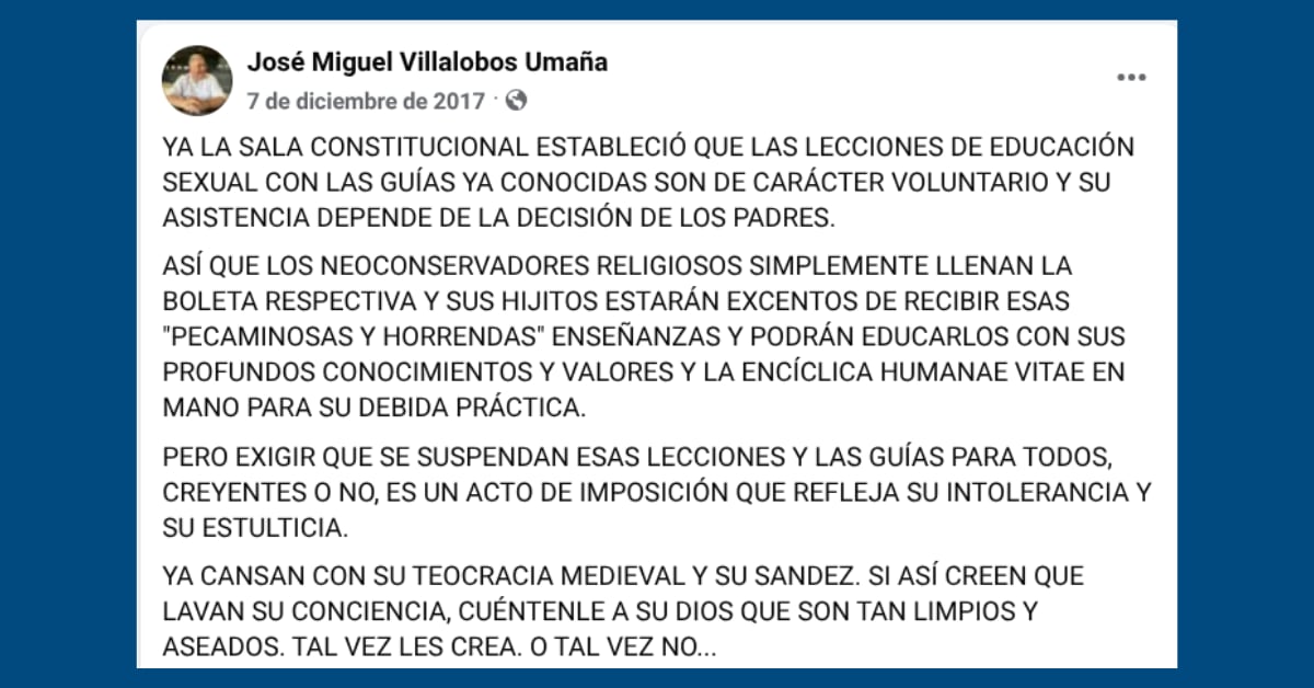 José Miguel Villalobos, abogado del presidente Rodrigo Chaves, pasó de respaldar al FA y al PAC y de criticar el conservadurismo religioso, a integrarse a un partido derechista aliado con sectores evangélicos.