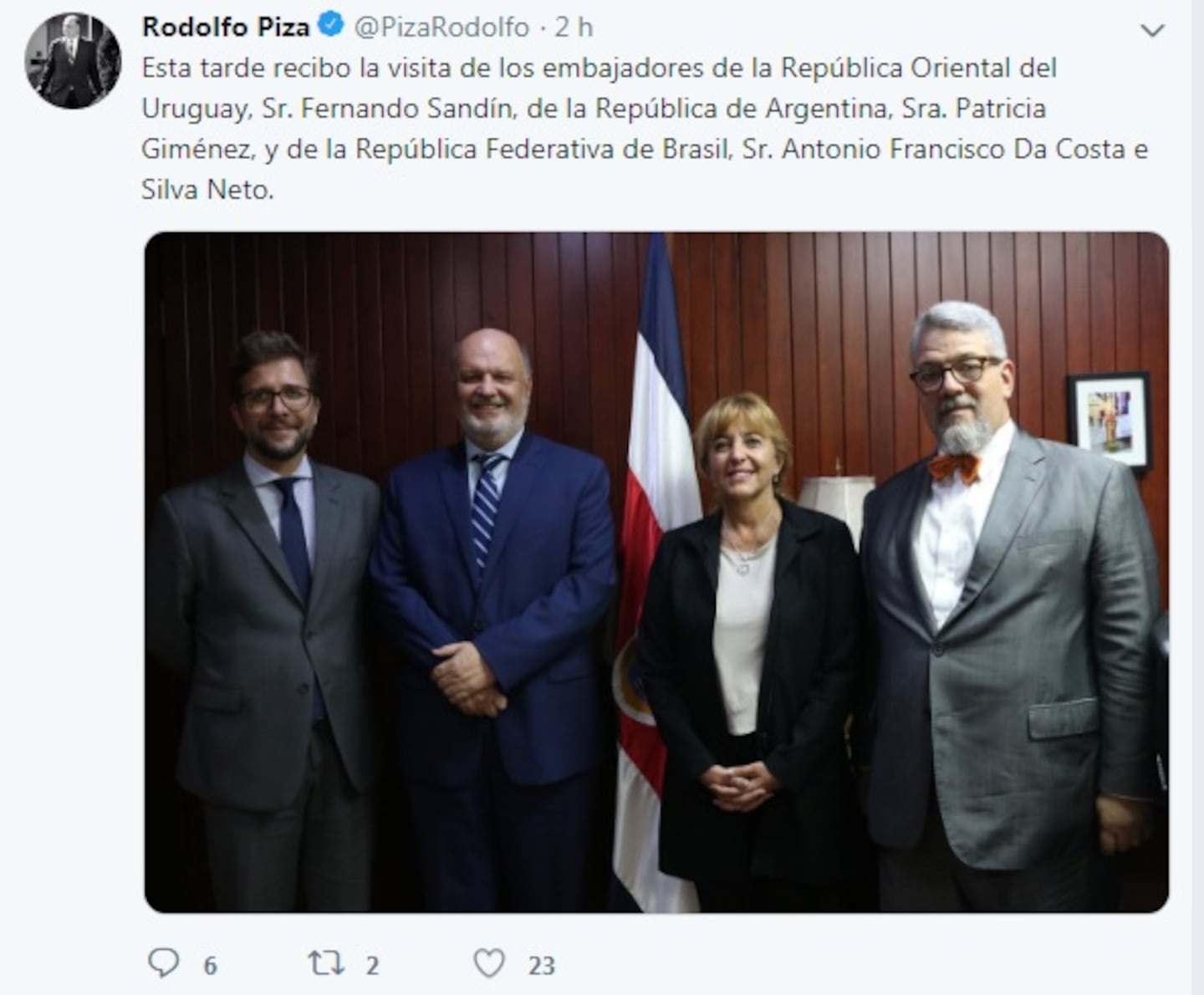 Rodolfo Piza atiende a embajadores mientras Costa Rica sufre bloqueos ...