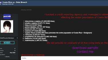 Datos de miles de costarricenses aparecen en la ‘dark web’: ¿qué se sabe, a quién podría afectar y qué riesgos existen?
