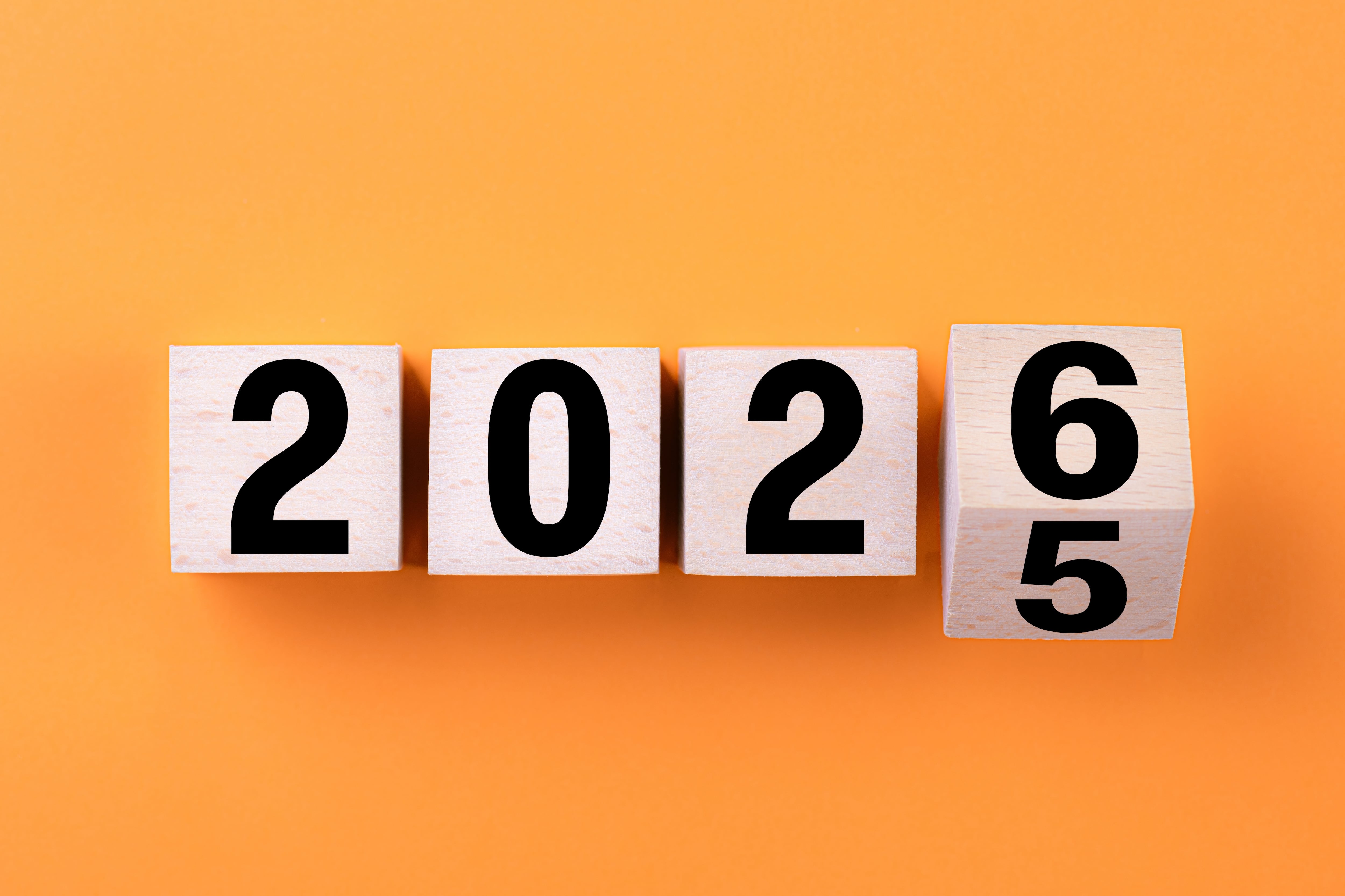 Paso de 2025 a 2026, calendario, almanaque, año nuevo