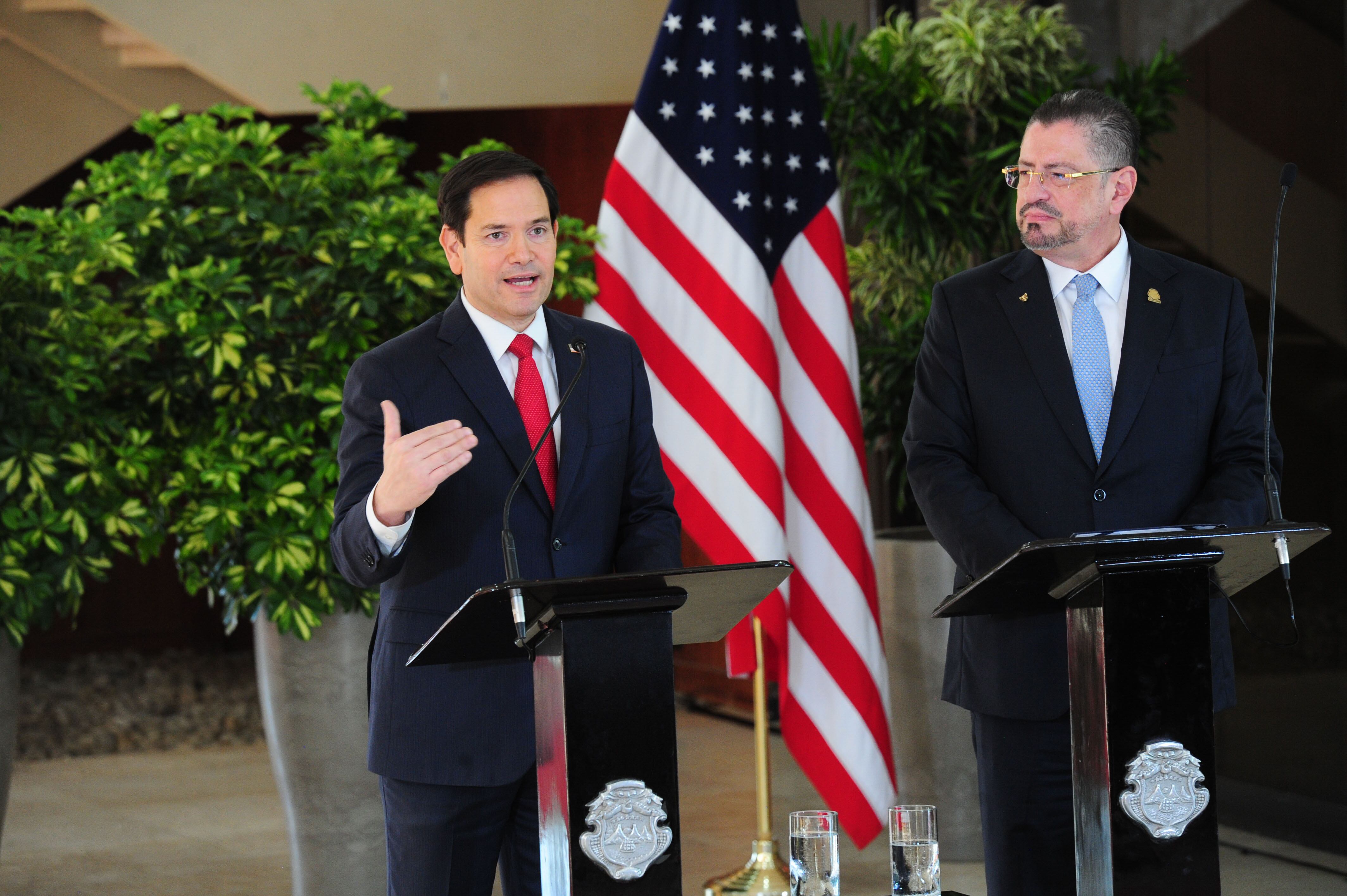 04/02/2025 Casa Presidencial, visita del secretario de Estado de Estados Unidos, Marco Rubio al país, lo acompaña el Sr presidente Rodrigo Chaves, fotografía: Marvin Caravaca