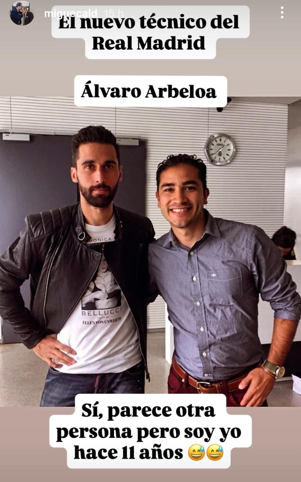 El periodista Miguel Calderón compartió una imagen de hace 11 años junto al nuevo técnico del Real Madrid.