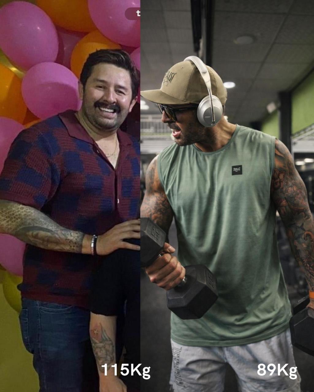 Omar Cascante publicó su antes y después.