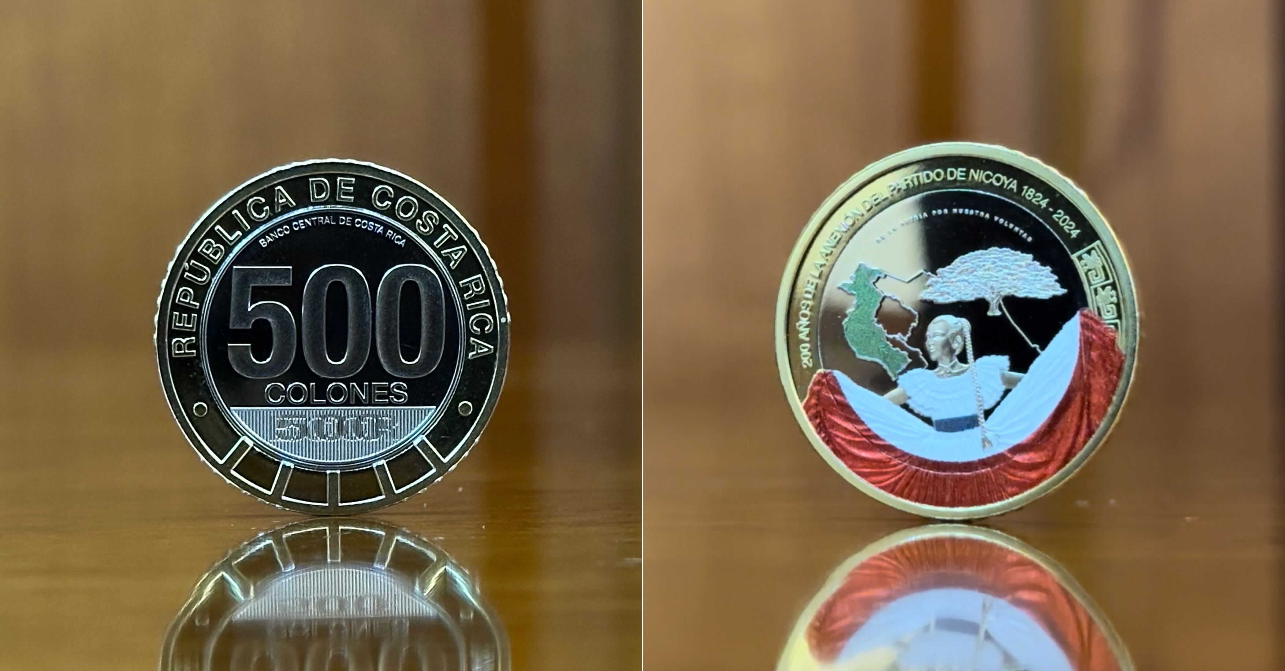 Moneda de 500 conmemorativa del bicentenario de la Anexión del Partido de Nicoya | El Financiero | Foto: BCCR
