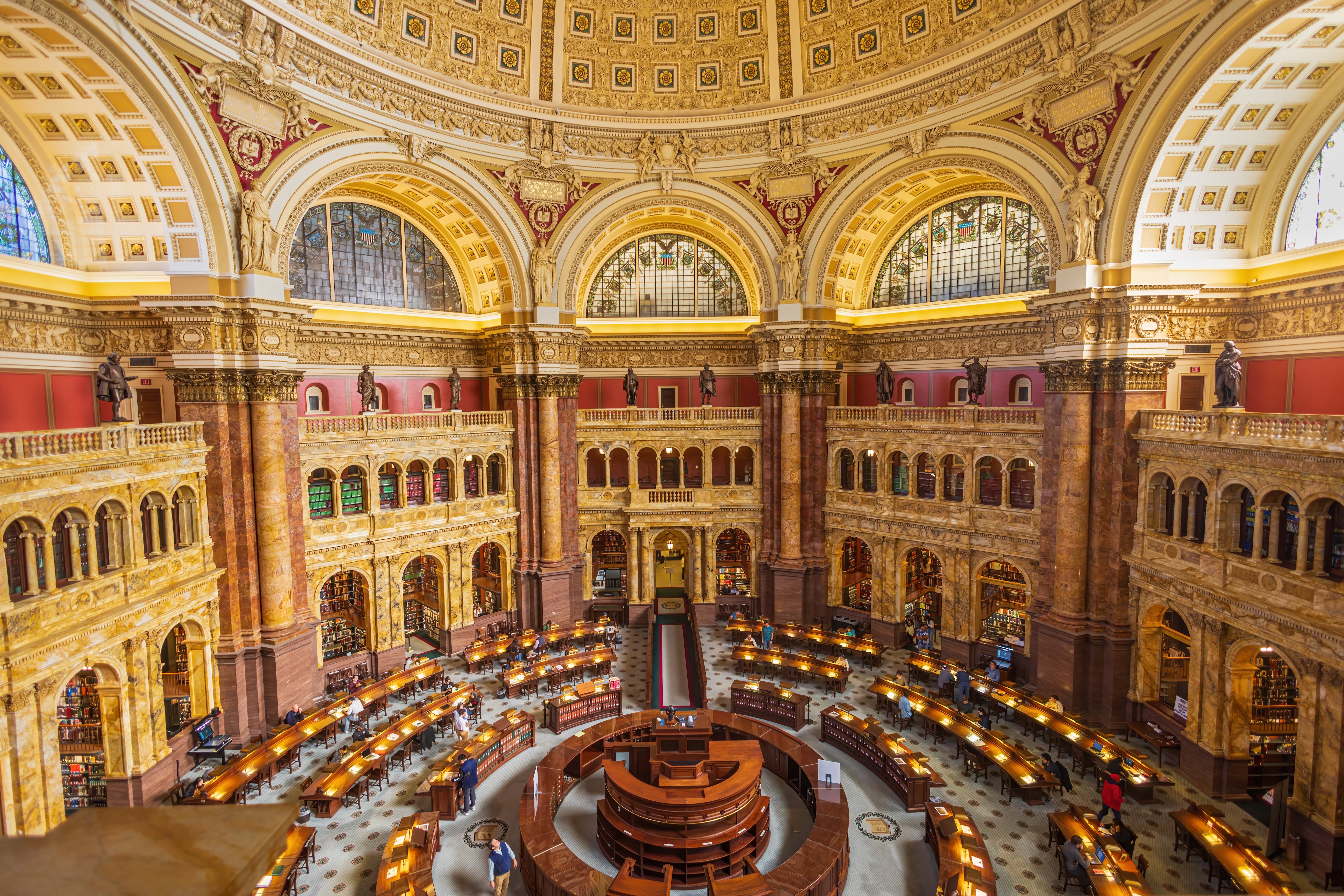 Biblioteca del Congreso, en Washington. La Biblioteca sirve oficialmente al Congreso de Estados Unidos.