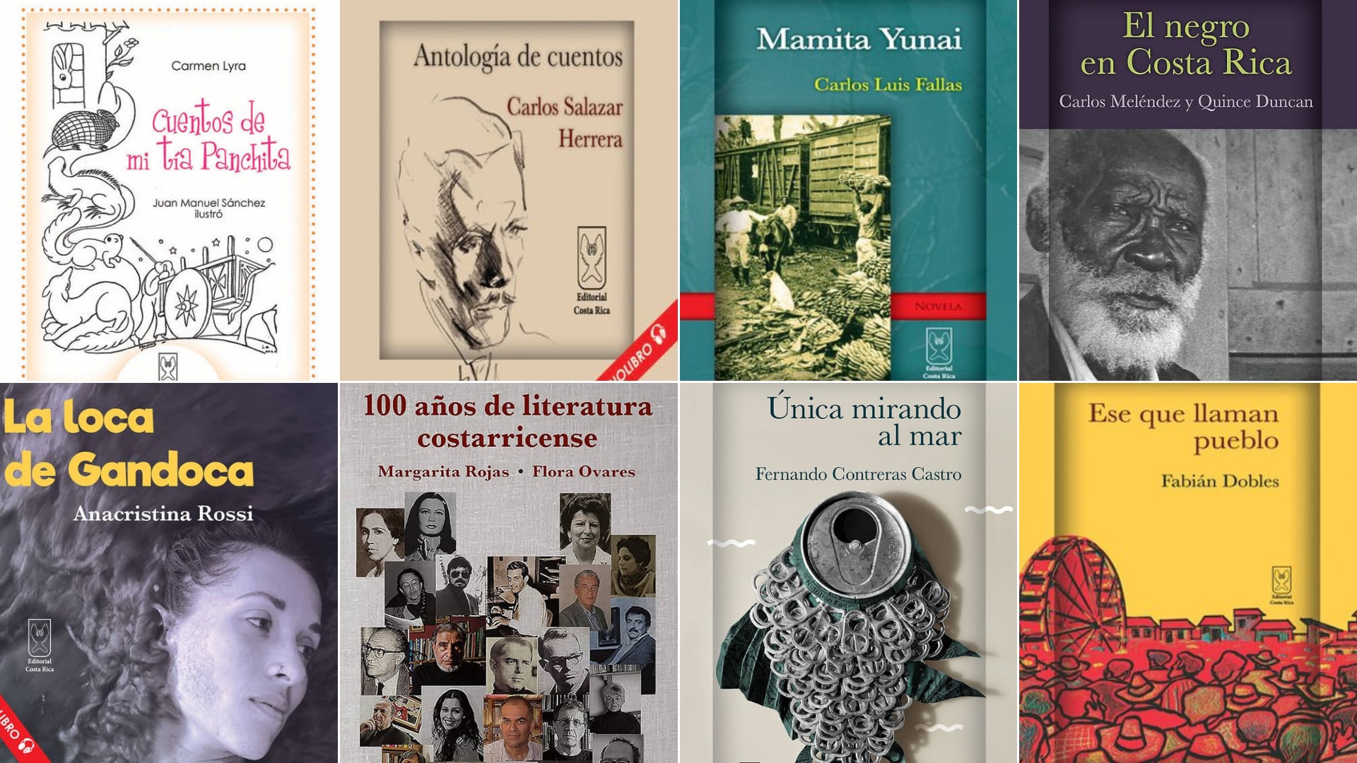 Obras literarias impresas por la Editorial Costa Rica