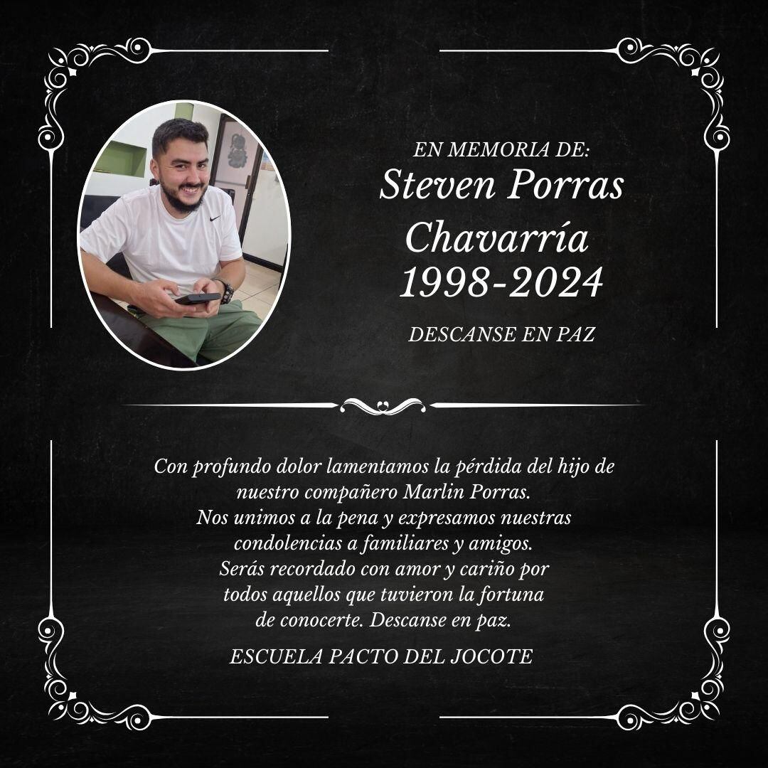 La Escuela Pacto del Jocote publicó sus condolencias en Facebook.