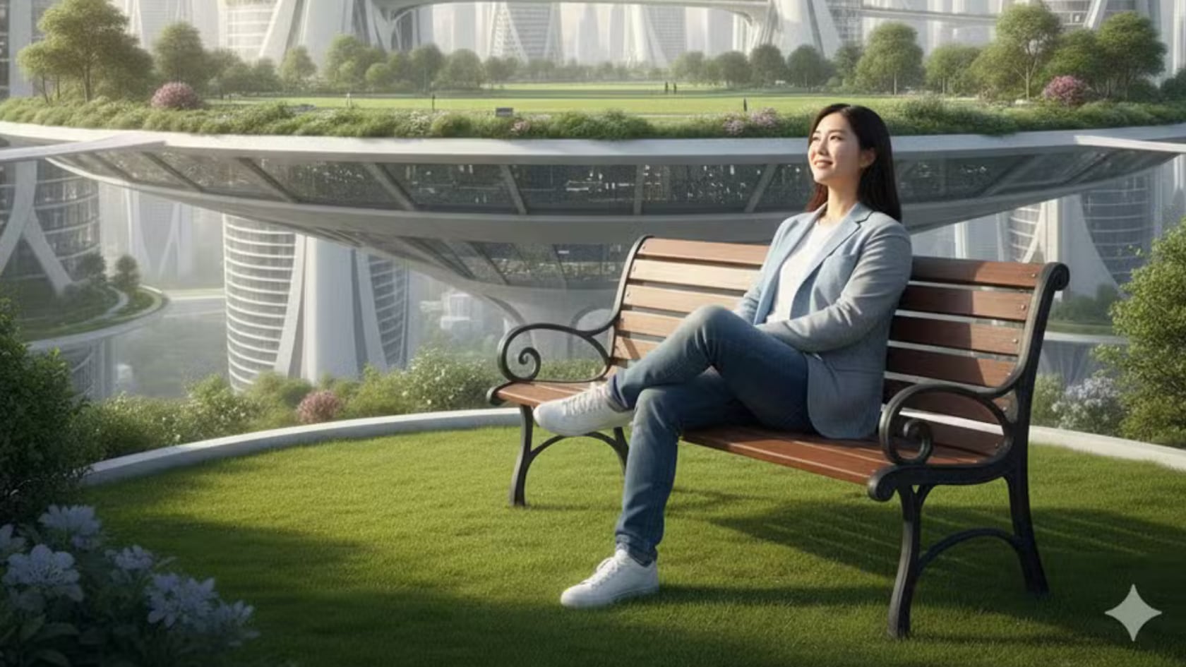 Una foto tuya en un banco del parque.