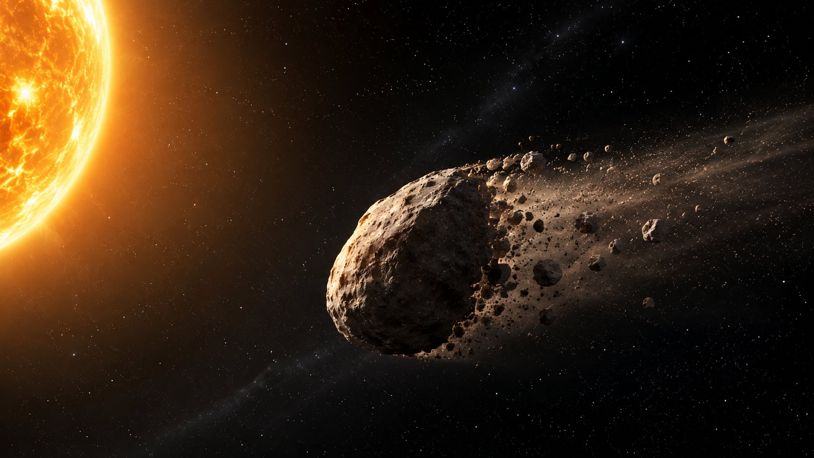 Astrónomos detectaron una nueva corriente de meteoros asociada con asteroides que se rompen cerca del Sol.