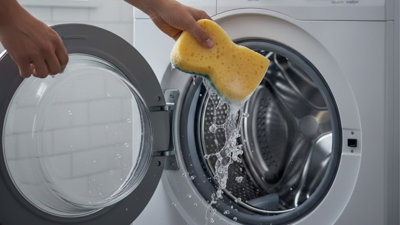 Colocar una esponja en la lavadora antes del lavado permite atrapar pelusas y pelos, mejora el resultado y ayuda a cuidar el equipo.