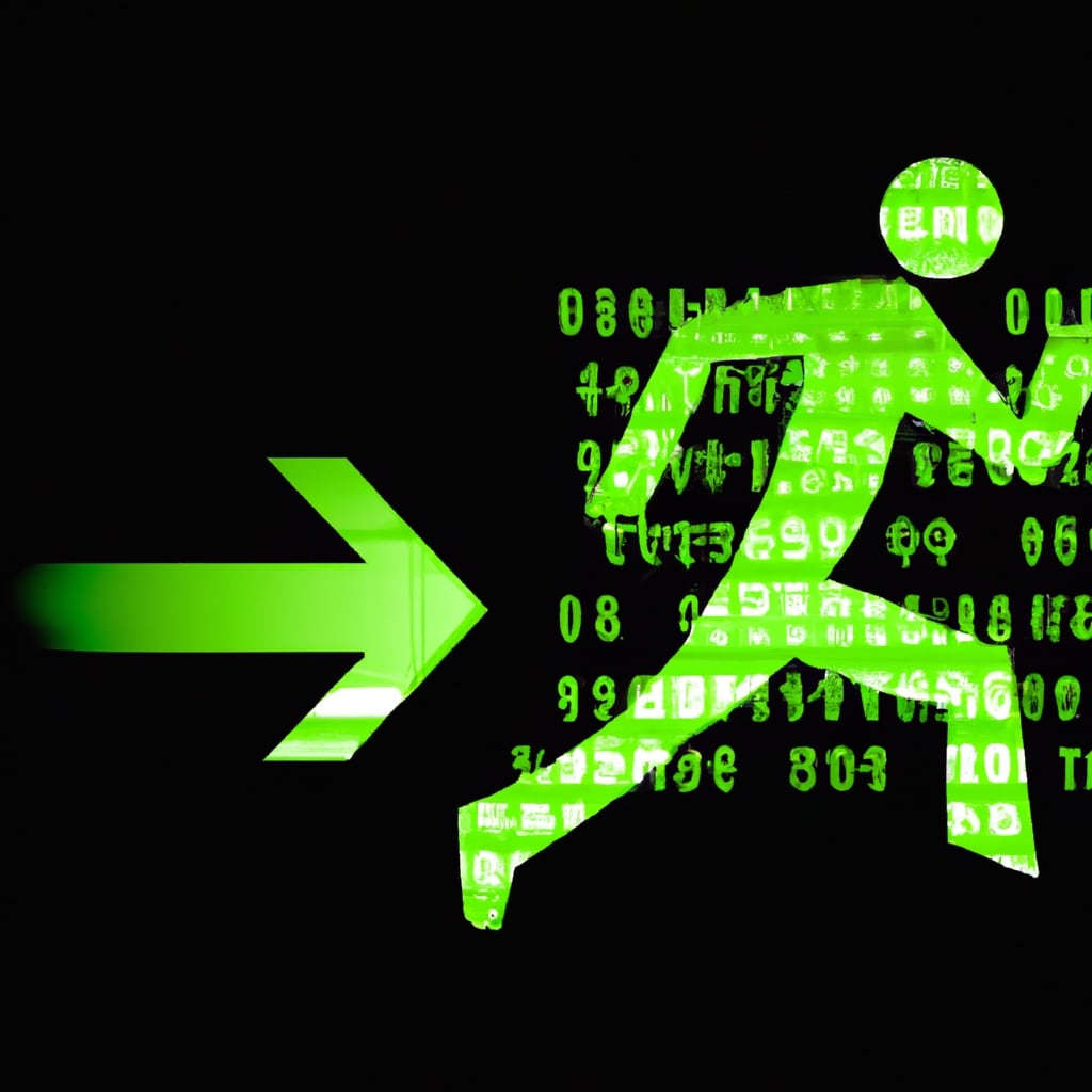 Tecnología e inmediatez, figura de humano corriendo