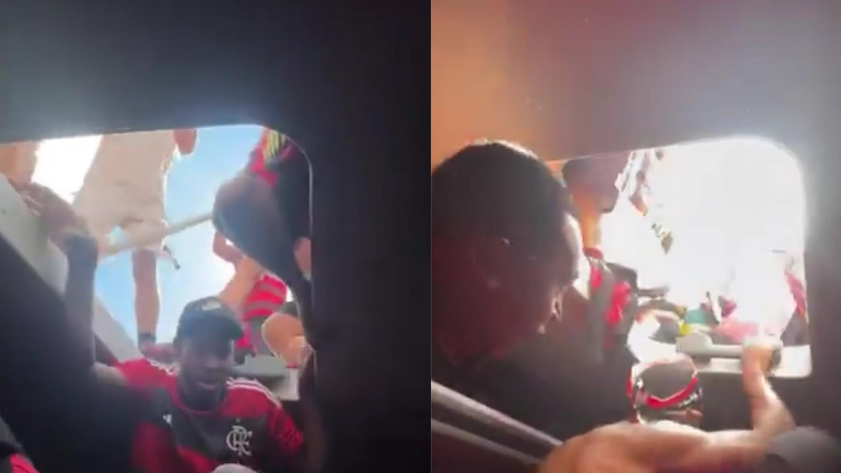 Durante el AeroFla, torcedores del Flamengo subieron al bus del equipo rumbo a Lima, sorprendiendo a los jugadores.