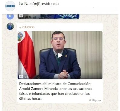 Imagen del chat de presidencia
