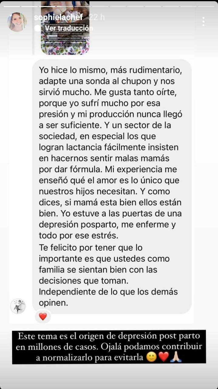 Captura de las historias de la chef Sophia