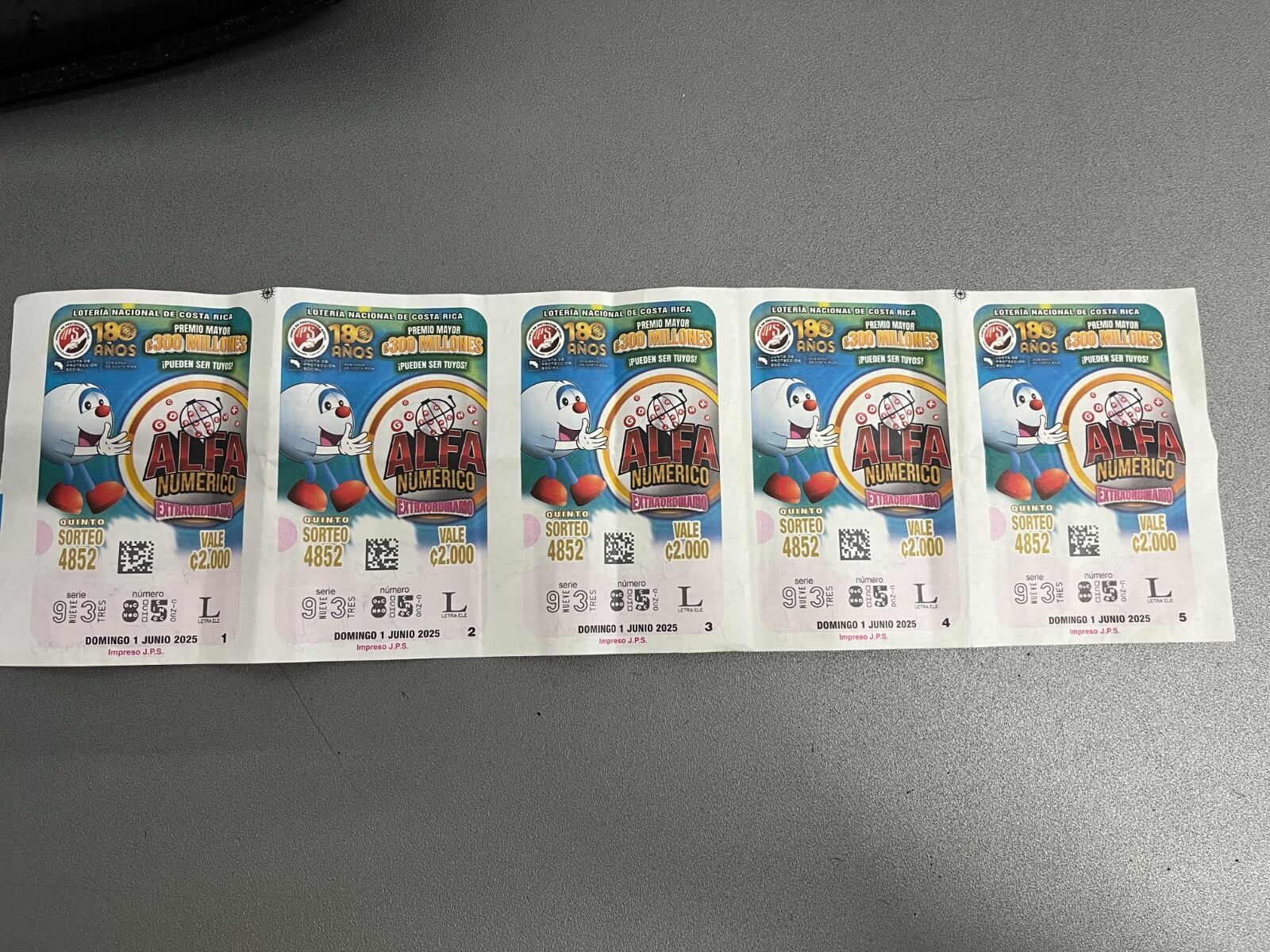 Fracciones de lotería.