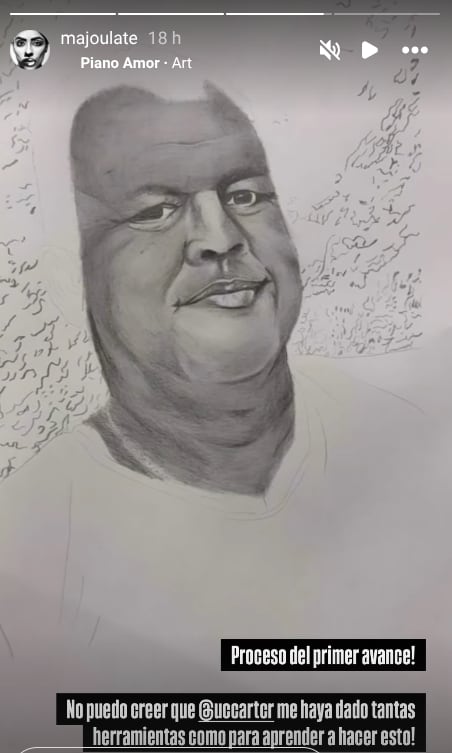 Majo Ulate mostró su avanzado talento para el dibujo en blanco y negro.