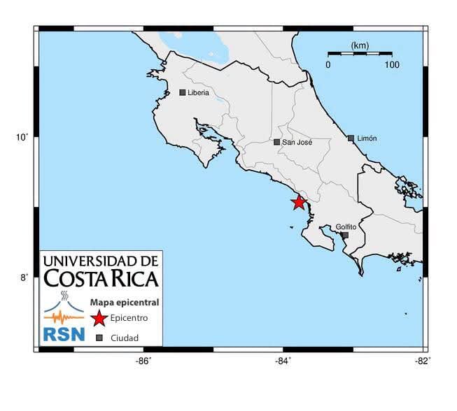 El temblor fue reportado por la RSN y tuvo una magnitud local de 4,6.