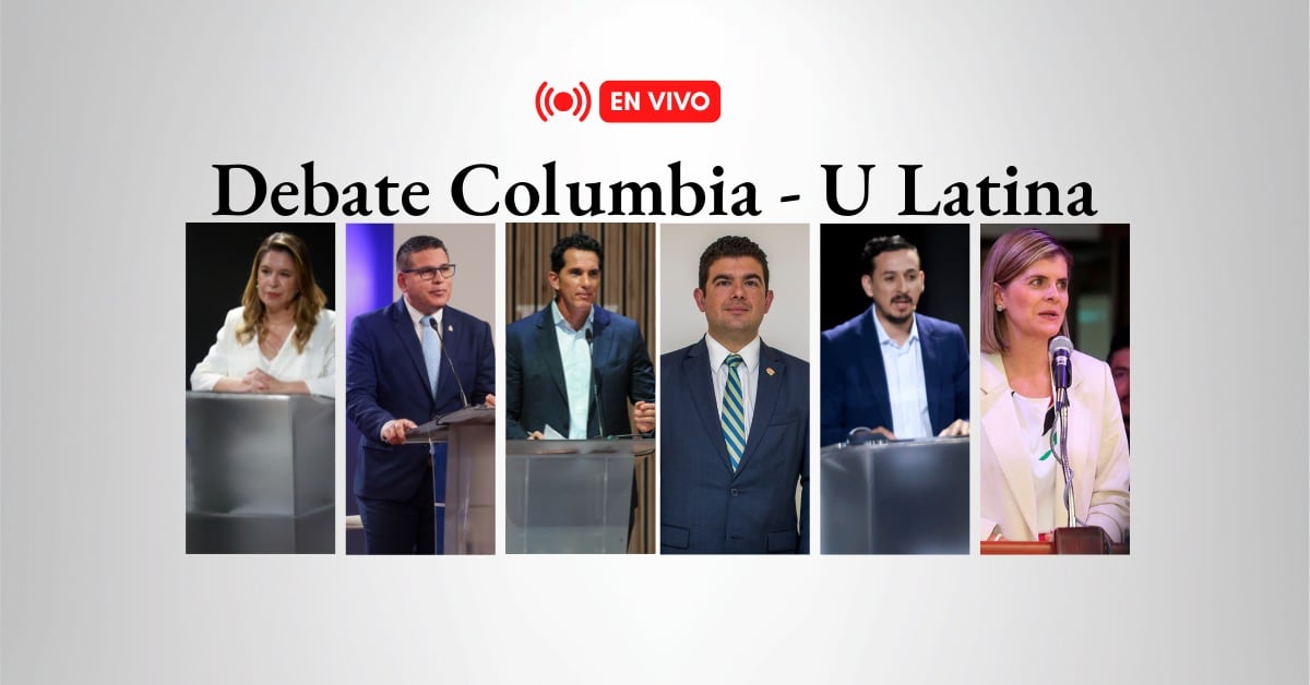 Una composición con los seis candidatos que estarán en el debate de Columbia y la Universidad Latina.