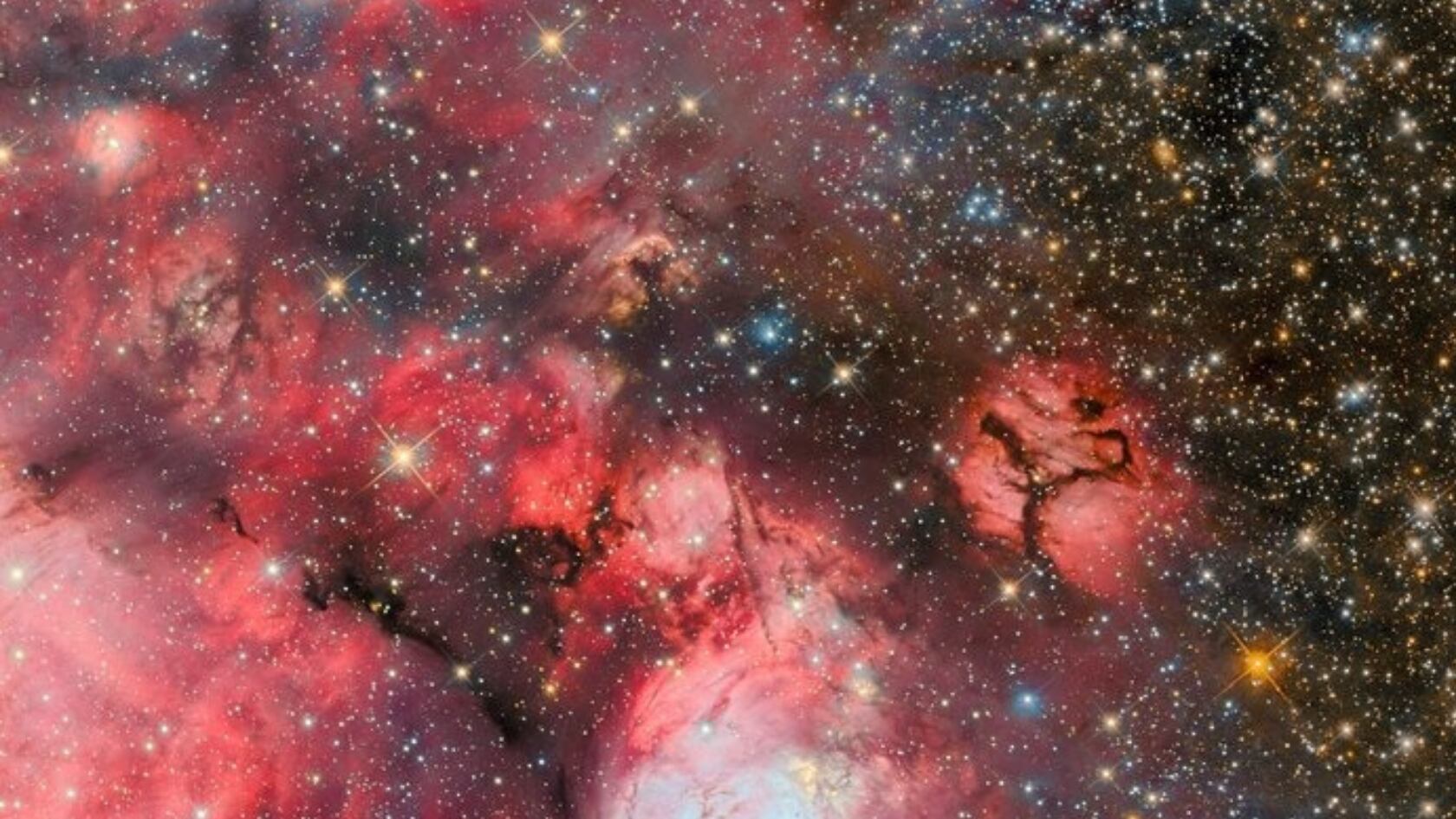 El Hubble captó N159, una de las mayores nubes de gas estelar, donde nacen estrellas a 160.000 años luz de distancia.