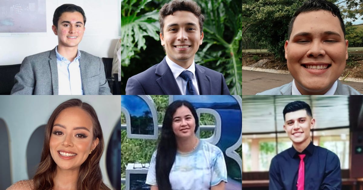 De izquierda a derecha: Grevin Montero, Oscar Guevara, Keyler Morera, Camila Martínez, Heydi Luna y Emmanuel Arguedas.