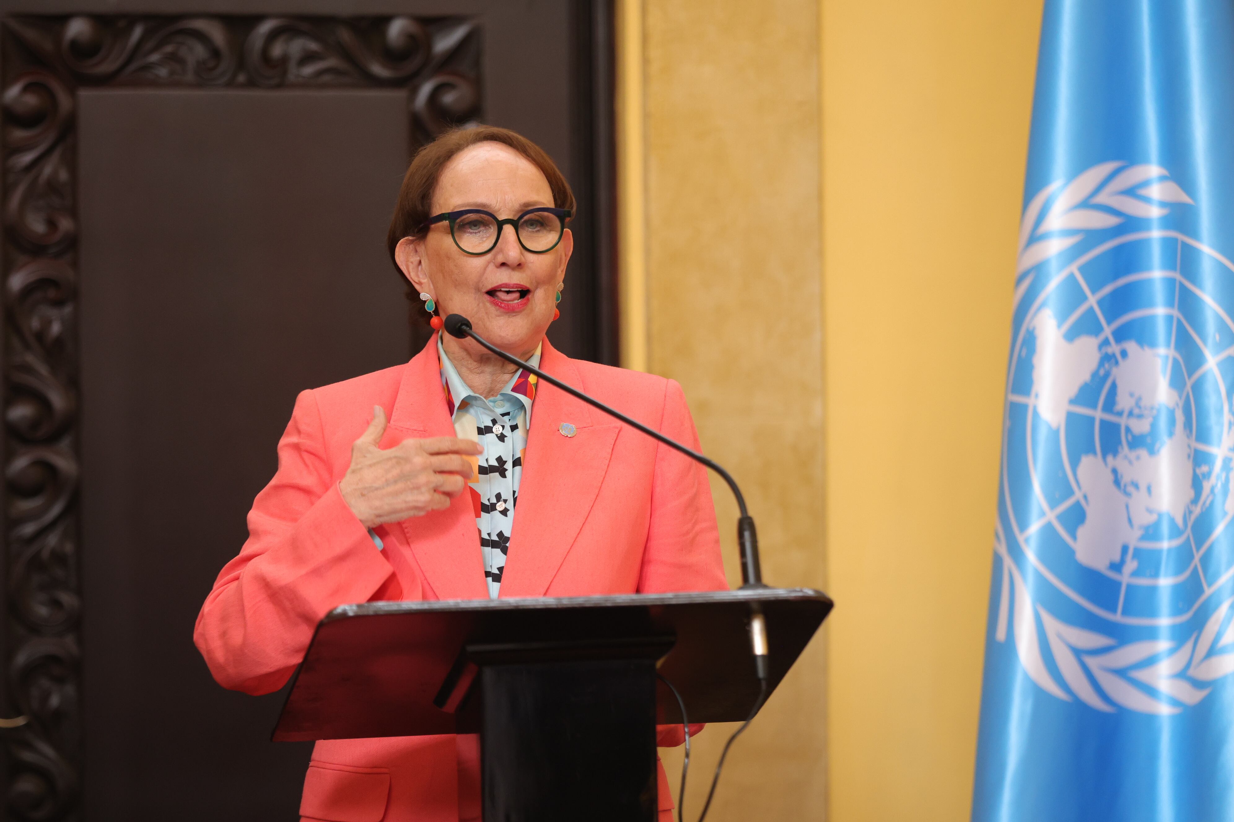 08/10/2025/ Presentación de Rebeca Grynsban como candidata de Costa Rica a la Secretaría General de la ONU en la Casa Amarilla / Foto John Durán