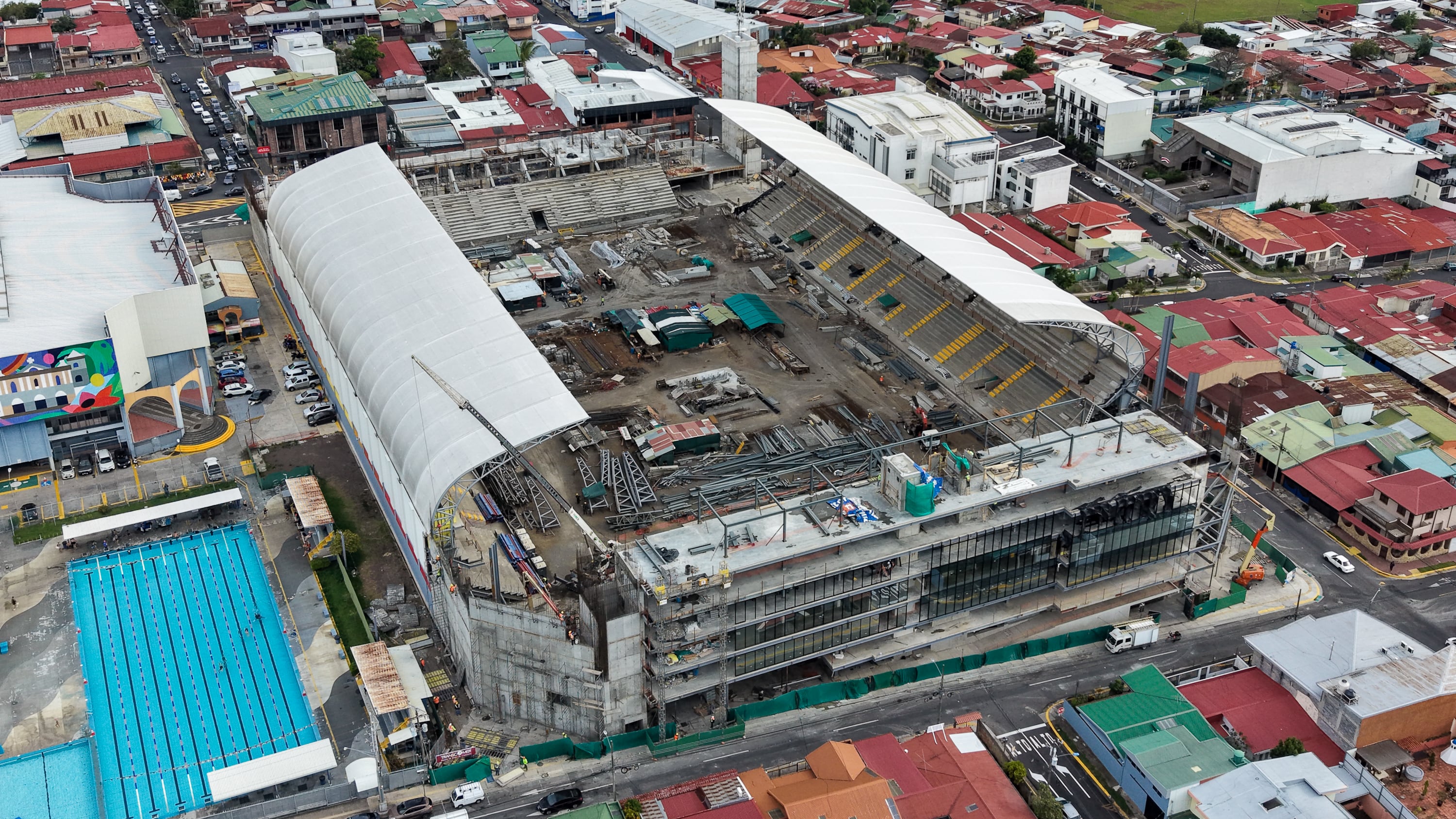20/05/2026, Costa Rica, Heredia, Nuevo Estadio Eladio Rosabal Cordero, fotografías del avance en la construcción del nuevo estadio del Club Sport Herediano.