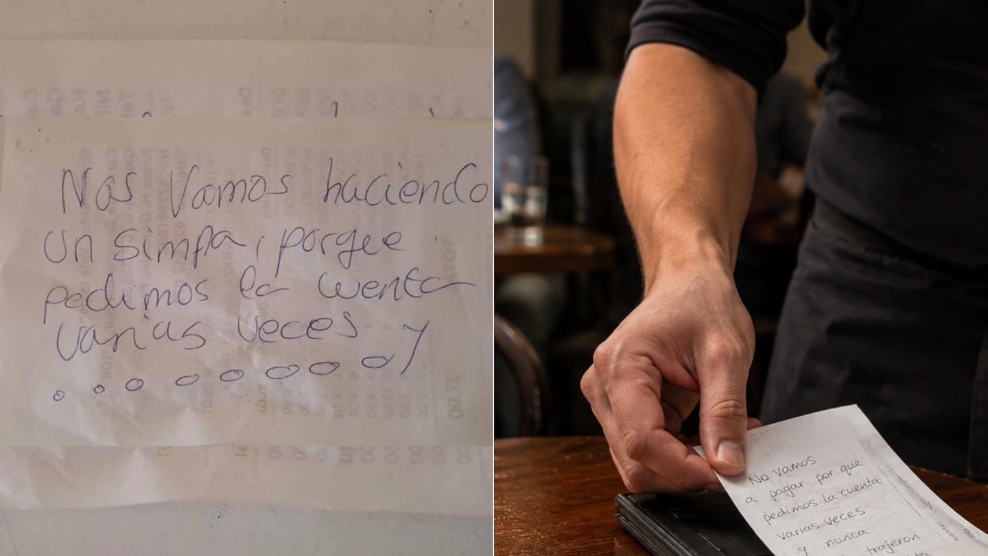Clientes abandonan restaurante sin pagar y dejan un mensaje que desató un fuerte debate en redes sociales