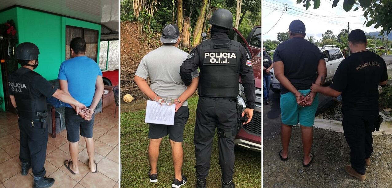 El OIJ tenía dos años de seguir la pista a este grupo que cayó luego de 12 allanamintos en cuatro provincias. El Juzgado de Corredores solo ordenó firmar cada 15 días a los líderes, que quedaron en libertad. Foto: OIJ.