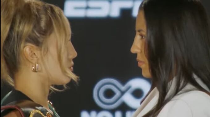 Yokasta Valle
Seniesa Estrada
Primer cara a cara antes de la pelea
7 de febrero del 2024
Tomada de Facebbok