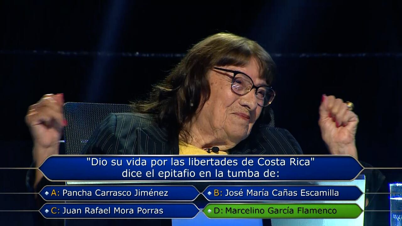 Inés Trejos en '¿Quién quiere ser millonario?'.