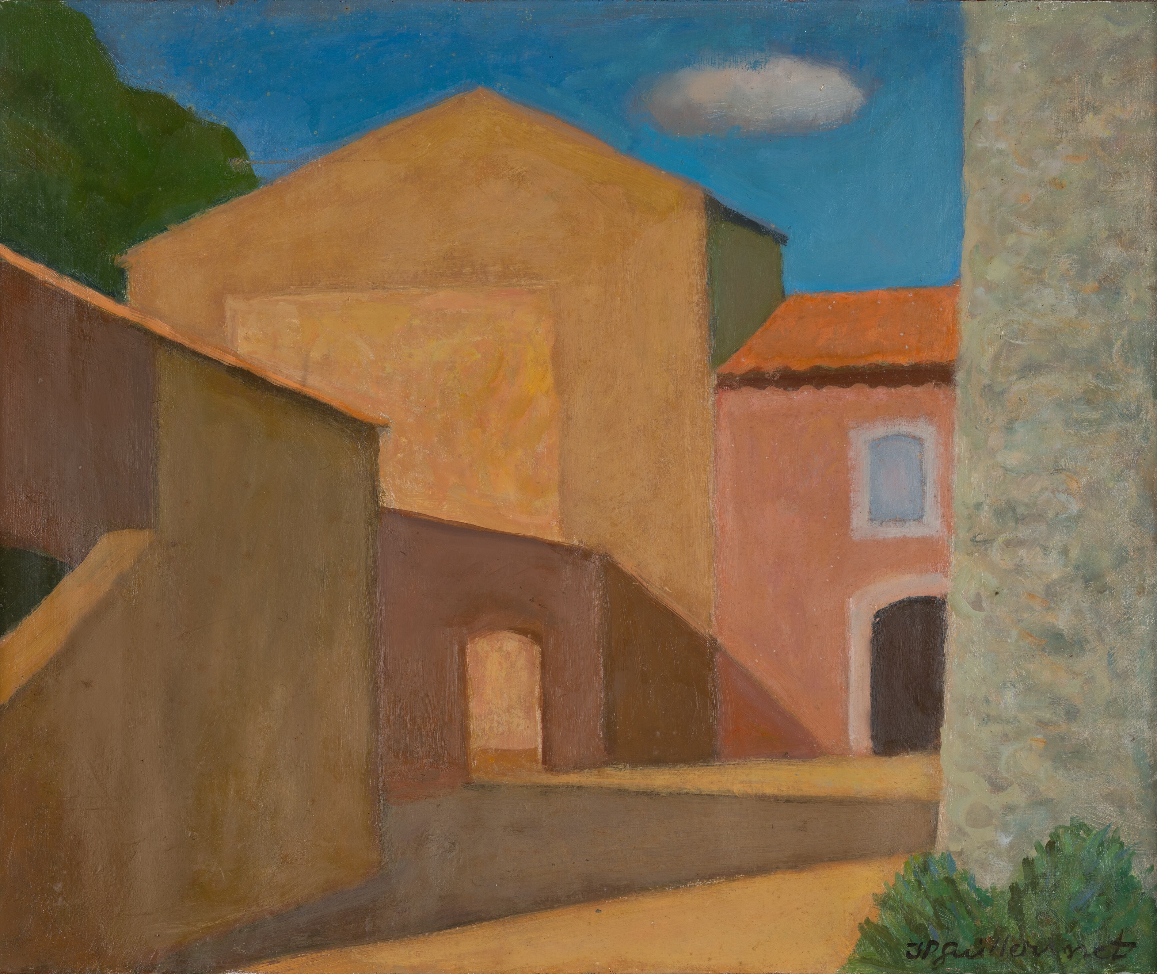 Este óleo sobre tela de Jean Pierre Guillermet es de 1964 y se titula 'La maison de Grans de Provence'.