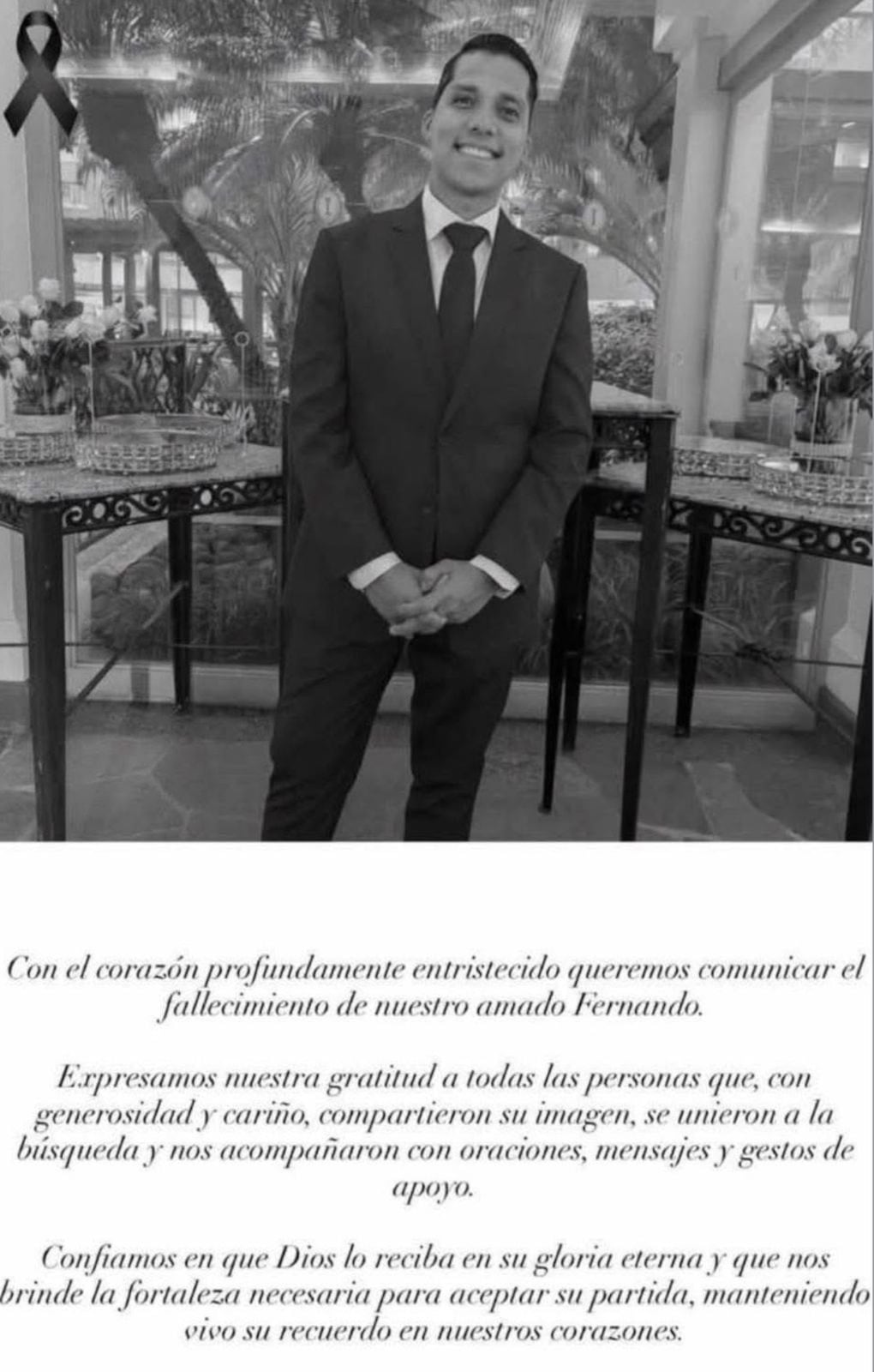 Familiares y allegado lamentaron la pérdida del joven, quien trabajaba en un restaurante en barrio Amón.