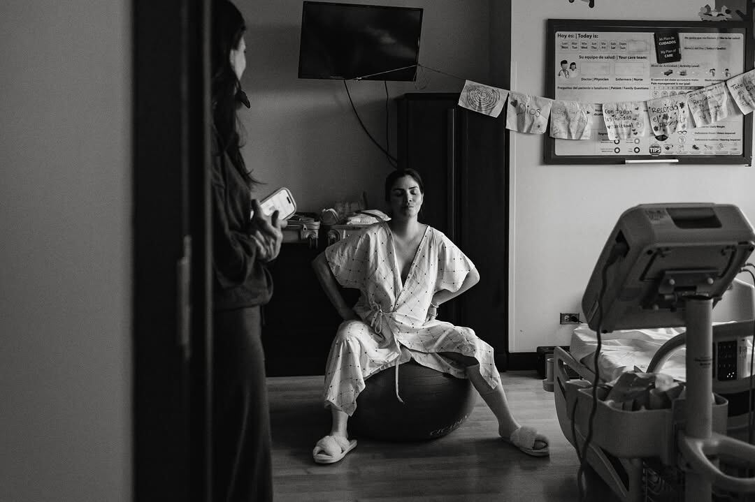 Sheiris Montero realizó ejercicios previos a su labor de parto, la cual duró cinco horas.